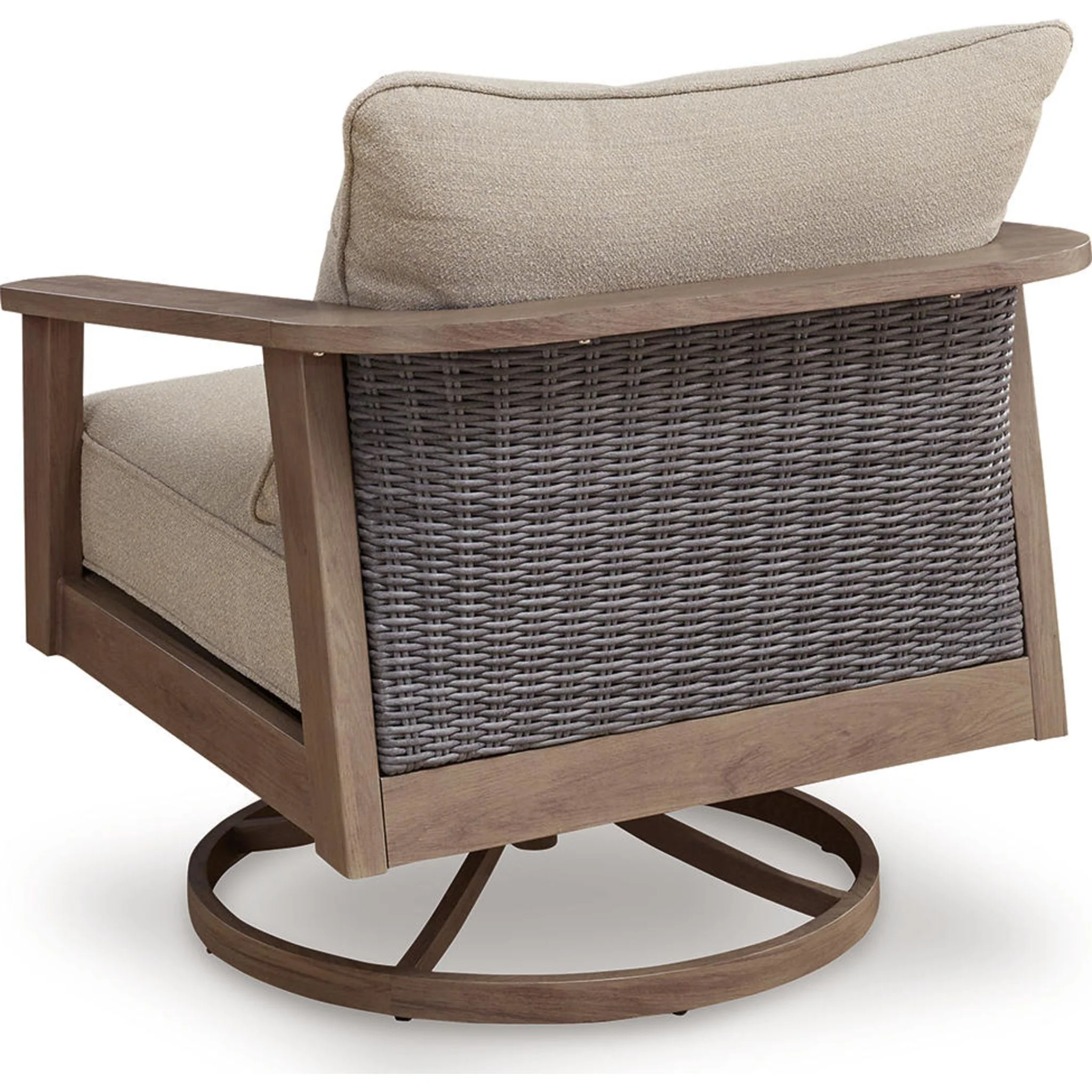 Francis Beach Outdoor Swivel Lounge Chair with Cushion - Image 3