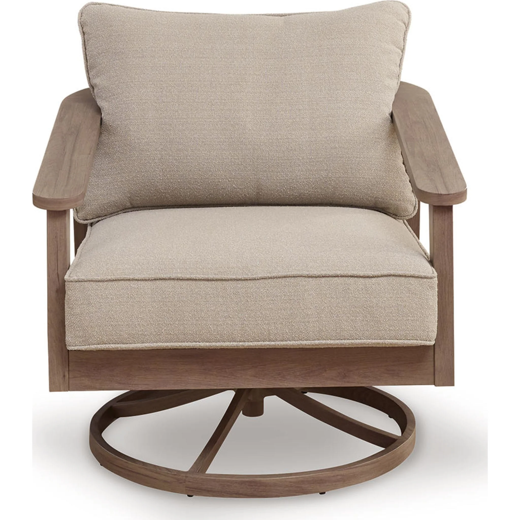 Francis Beach Outdoor Swivel Lounge Chair with Cushion - Image 4