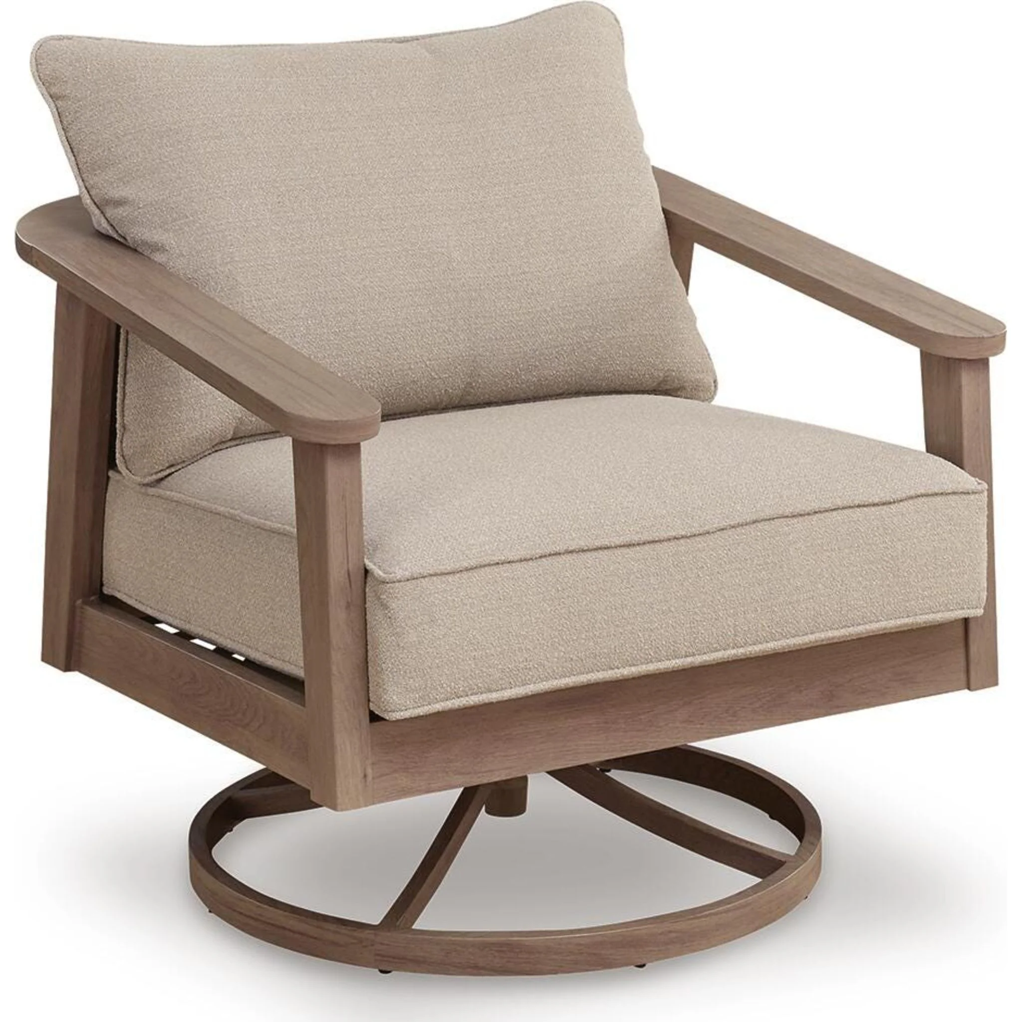 Francis Beach Outdoor Swivel Lounge Chair with Cushion - Image 6
