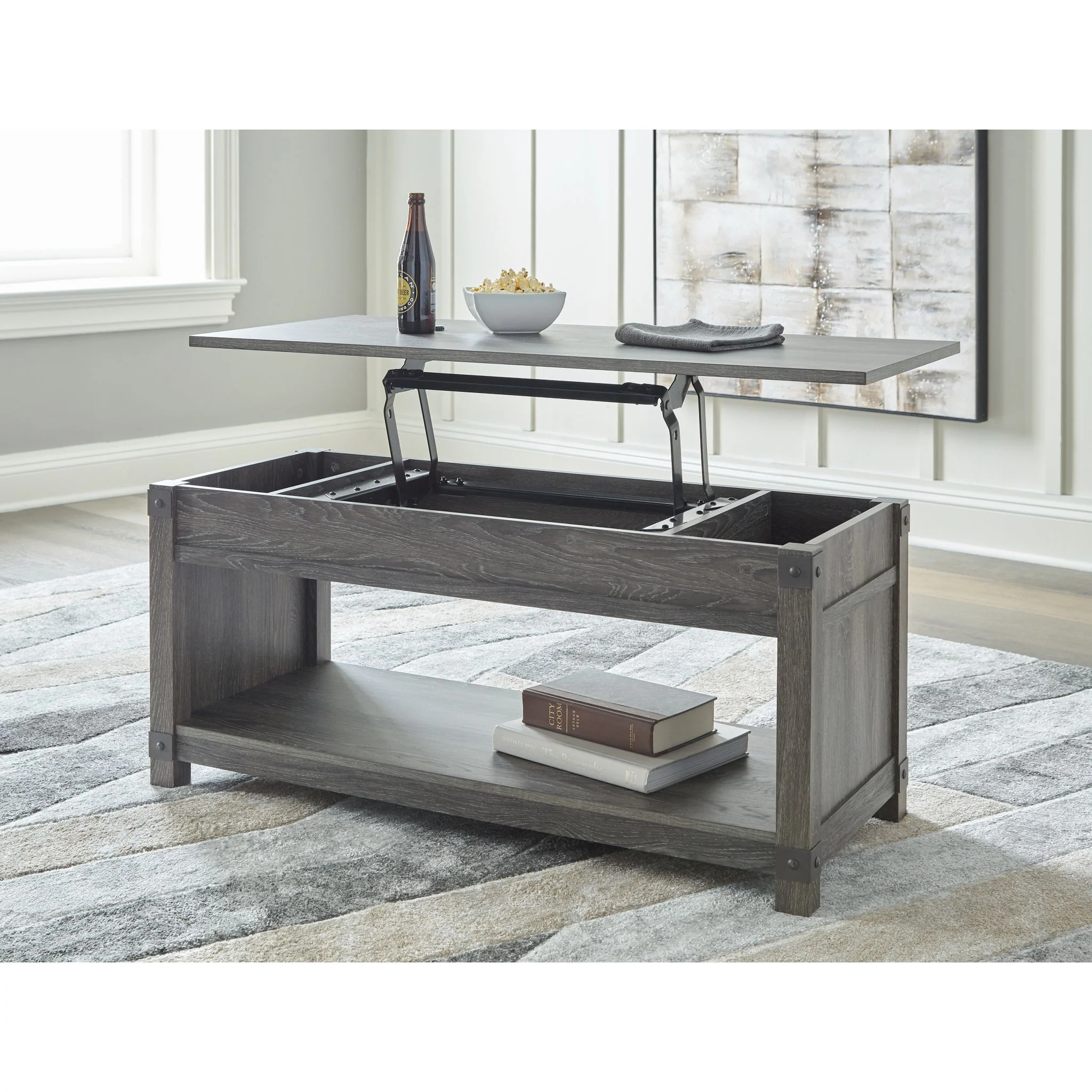 Freedan Rect Lift Top Coffee Table - Image 15