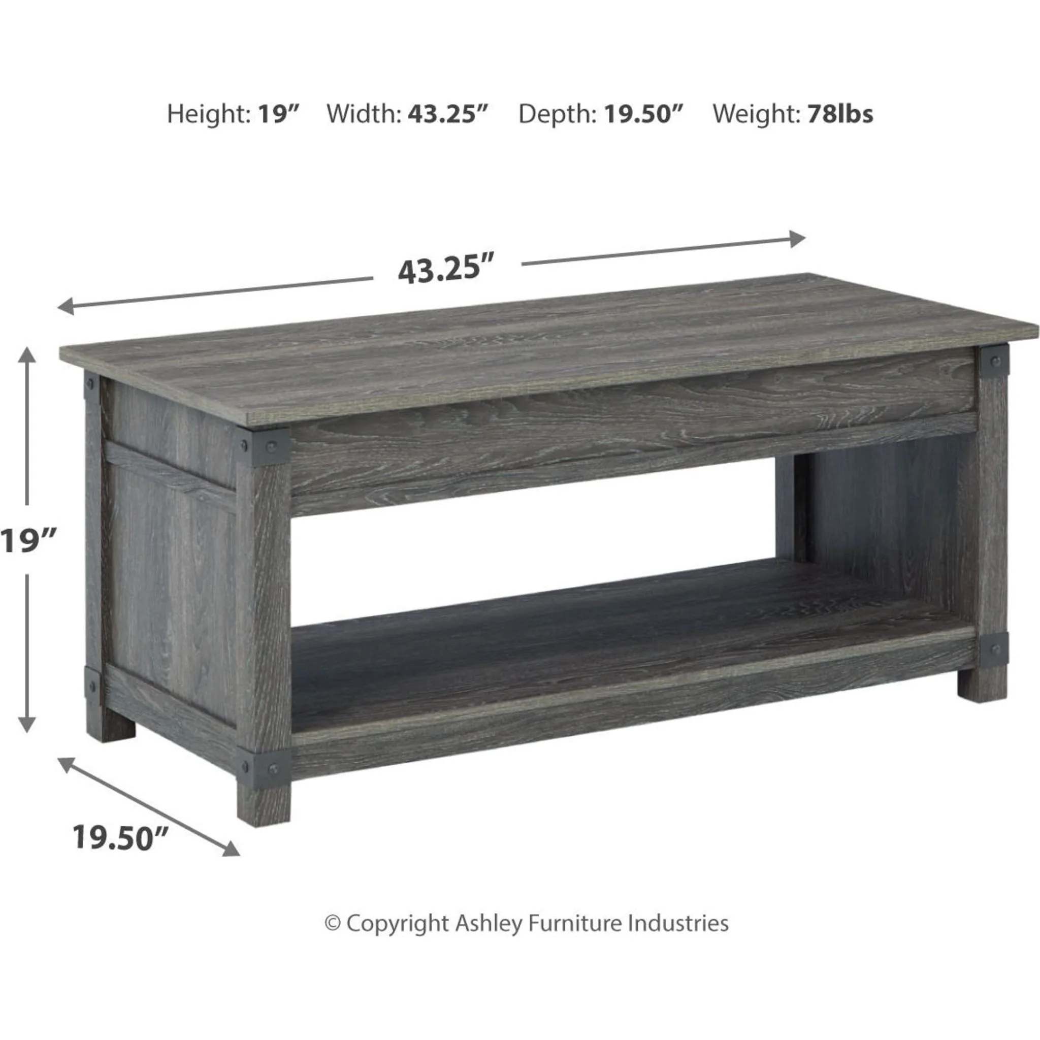 Freedan Rect Lift Top Coffee Table - Image 30