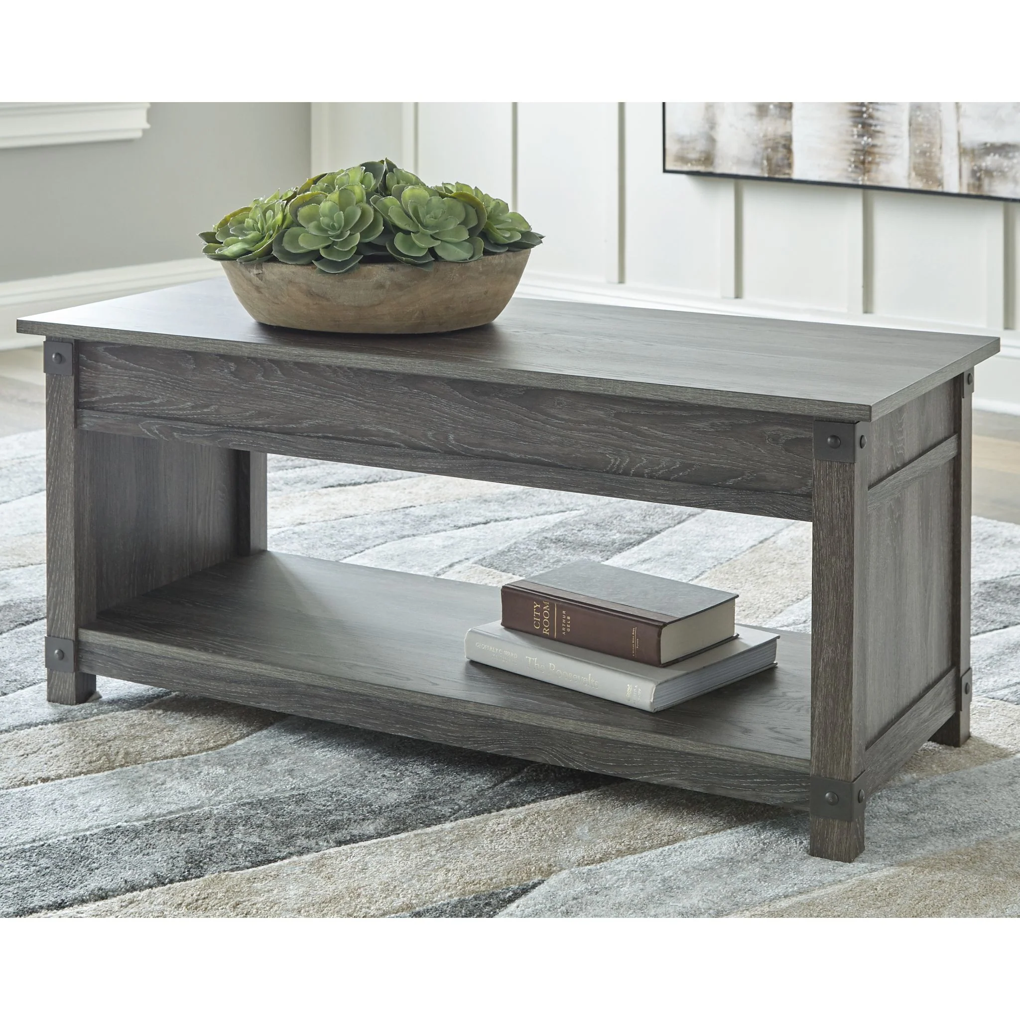 Freedan Rect Lift Top Coffee Table - Image 8