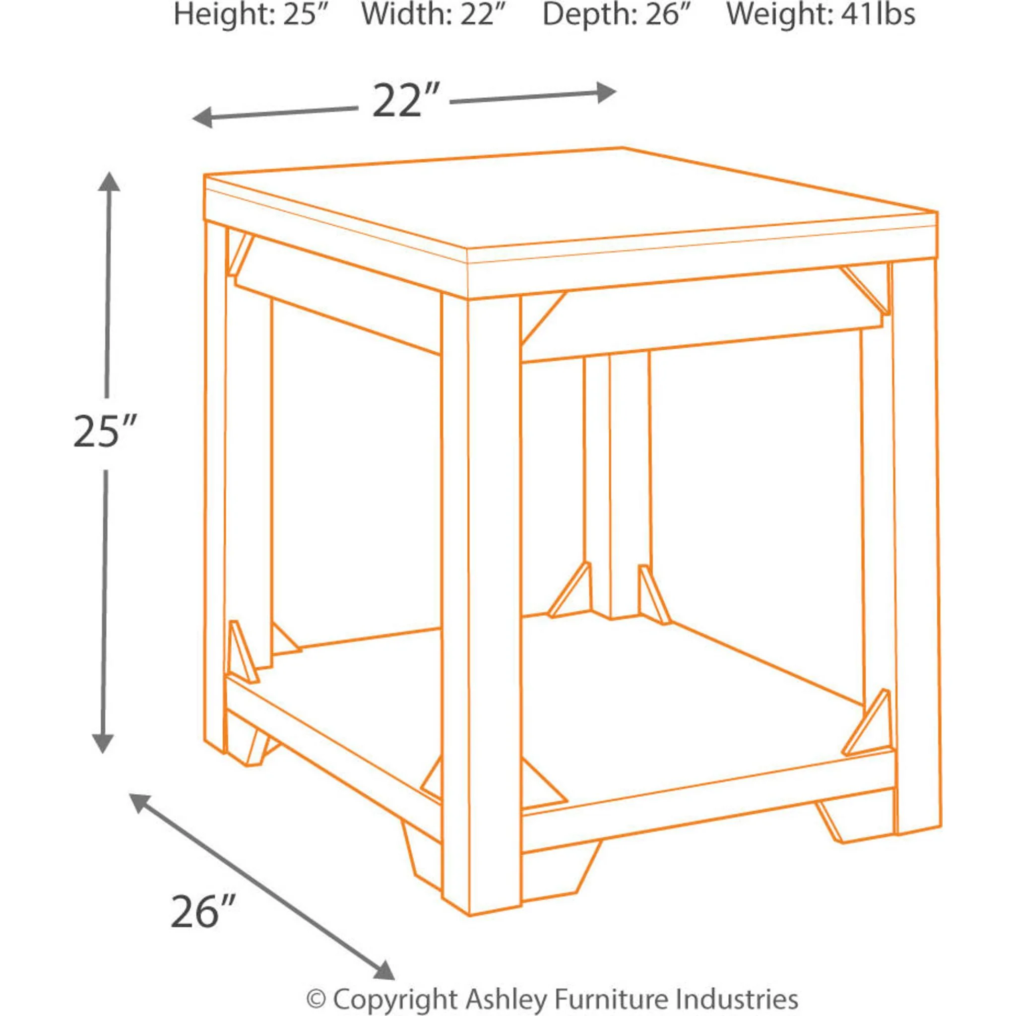 Fregine Rectangle End Table - Image 22