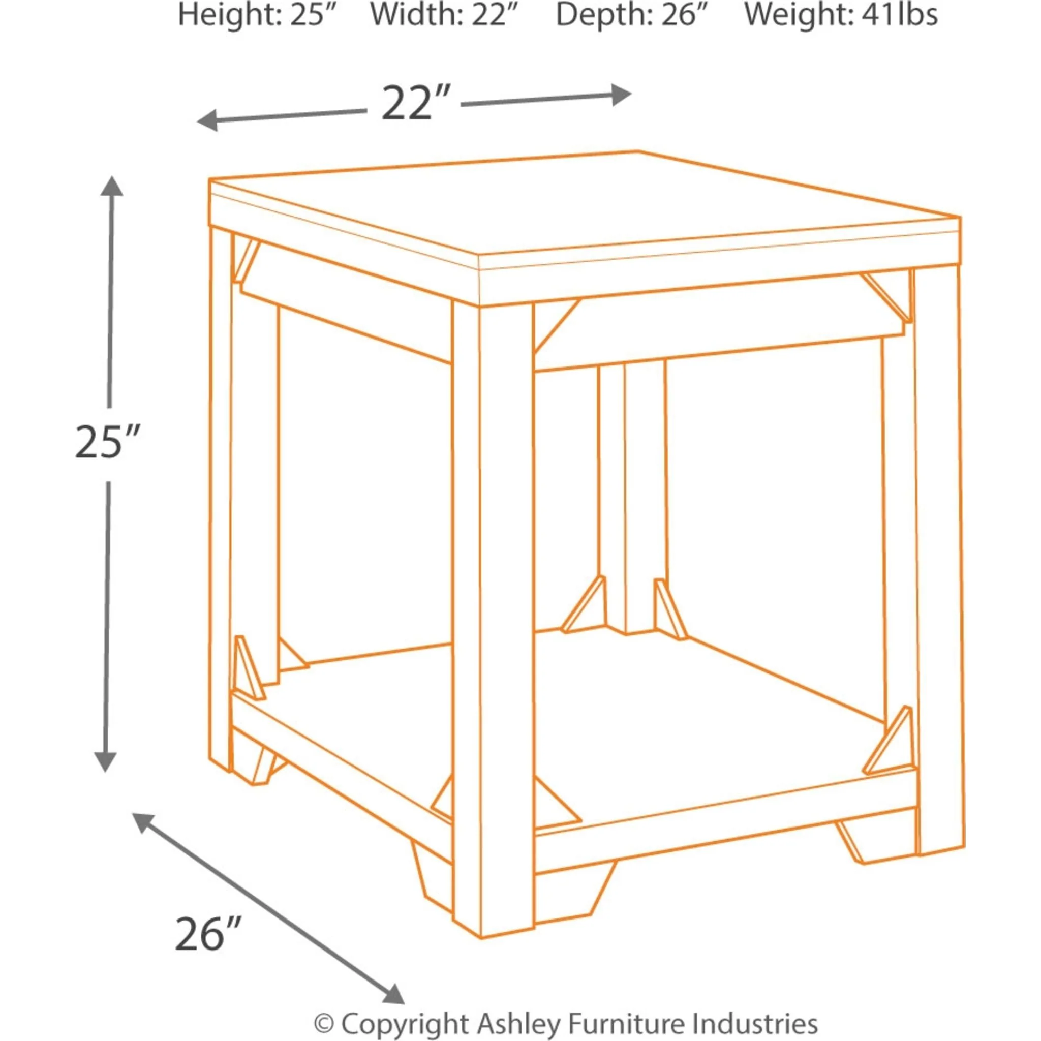 Fregine Rectangle End Table - Image 4