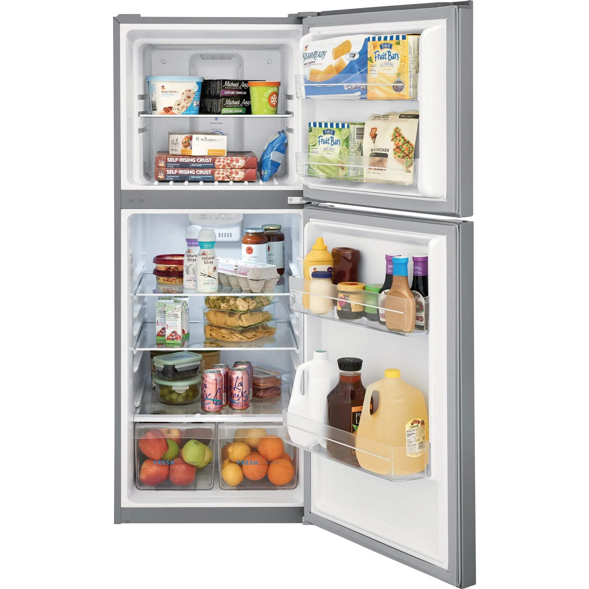 Frigidaire 10 Cu. Ft. Garage Ready Top Freezer Apartment-Size Refrigerator - Stainless Steel ( FFET1022UV ) - Image 4