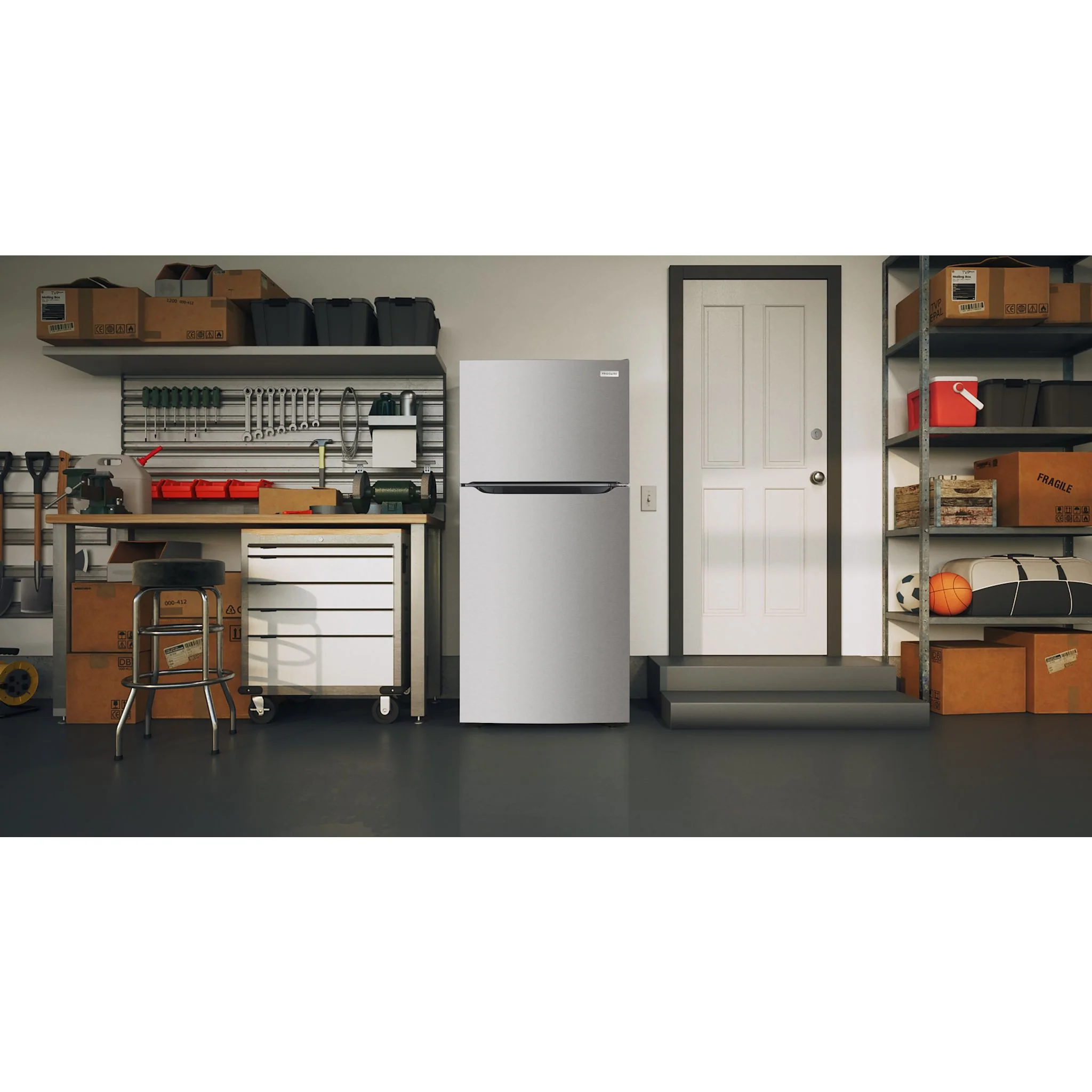 Frigidaire 18 Cu. Ft. Garage Ready Top Freezer Refrigerator - Stainless Steel ( FRTE1835AS ) - Image 8