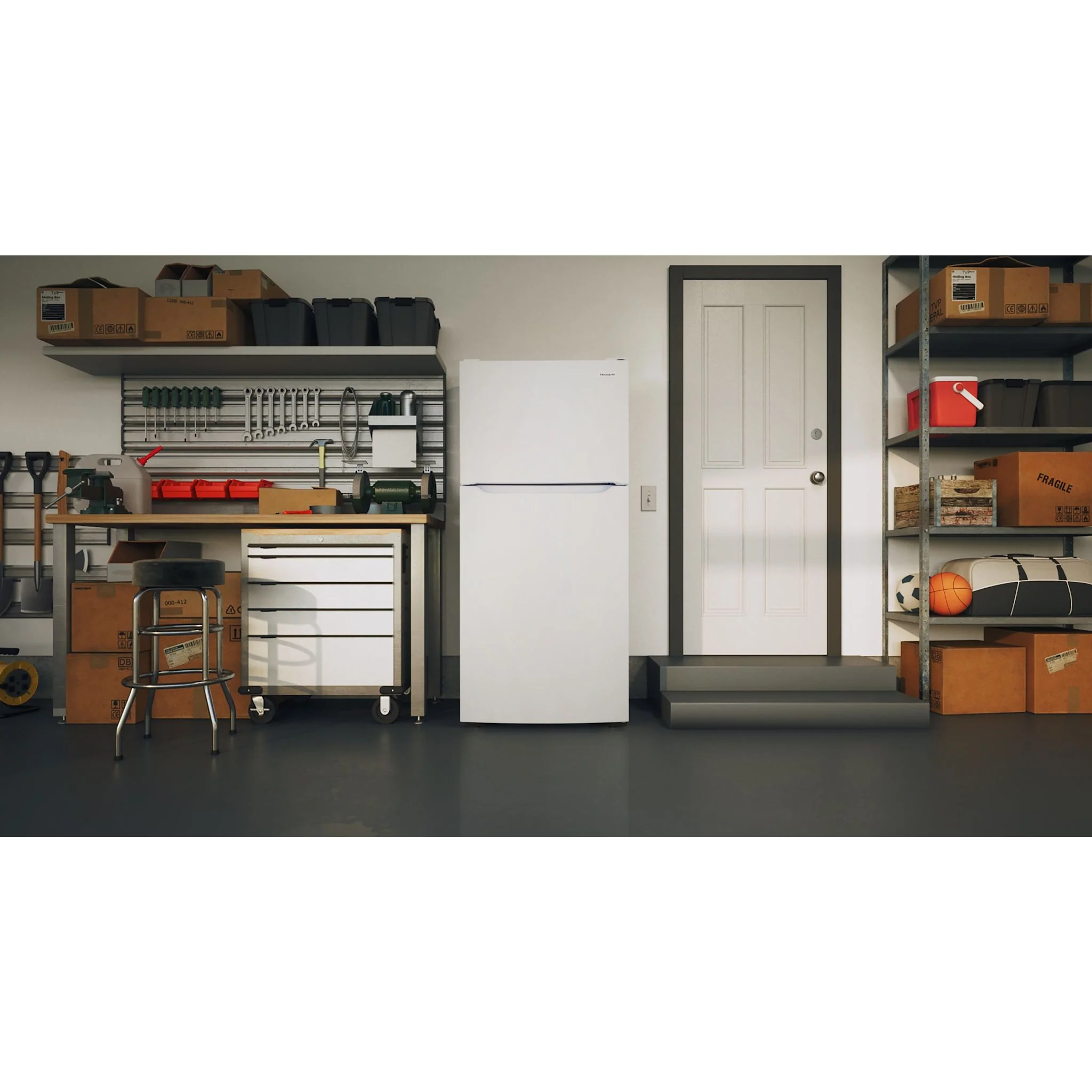 Frigidaire 18 Cu. Ft. Garage Ready Top Freezer Refrigerator - White ( FFHT1814YW ) - Image 8