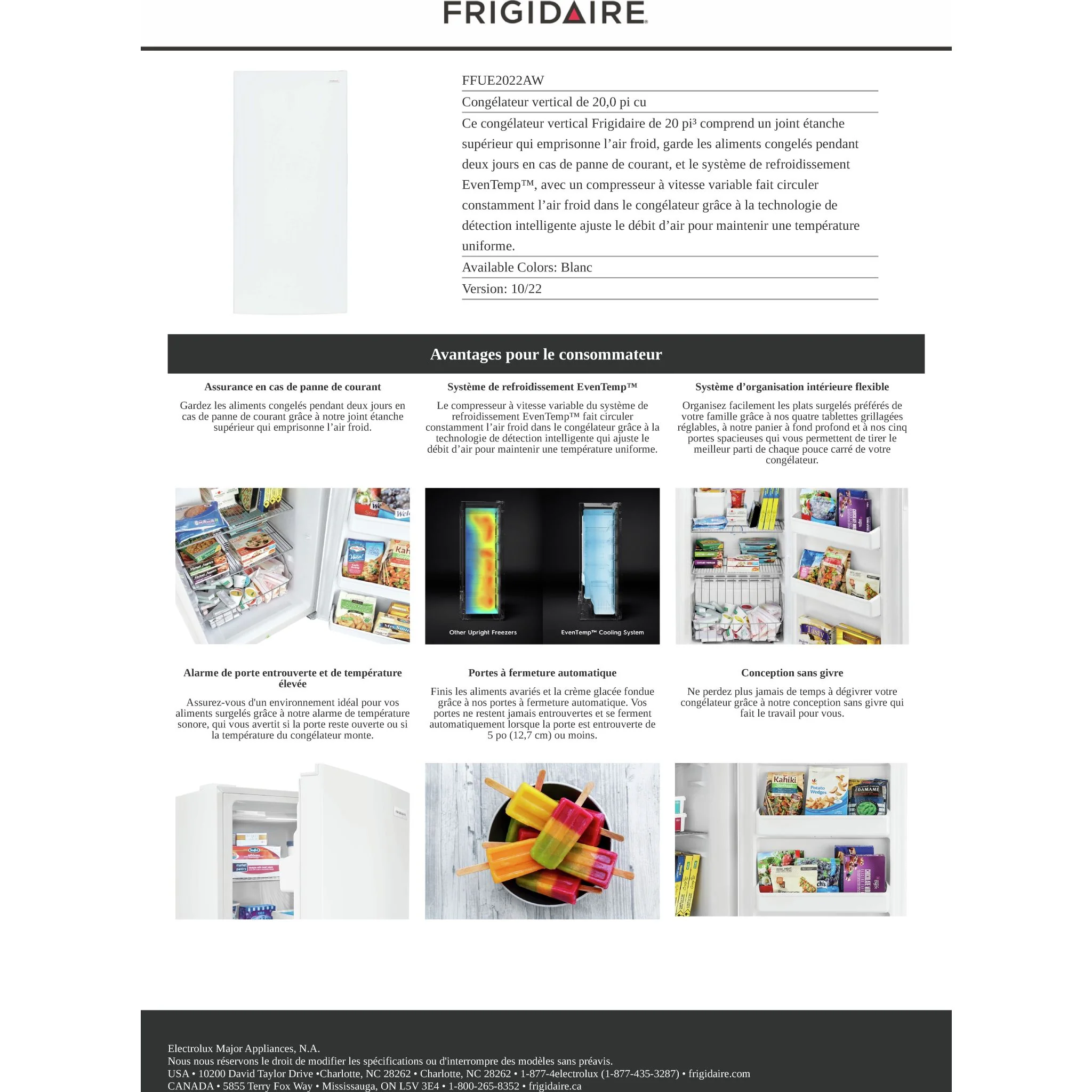 Frigidaire 20 Cu. Ft. Garage Ready Upright Freezer - White ( FFUE2022AW ) - Image 13