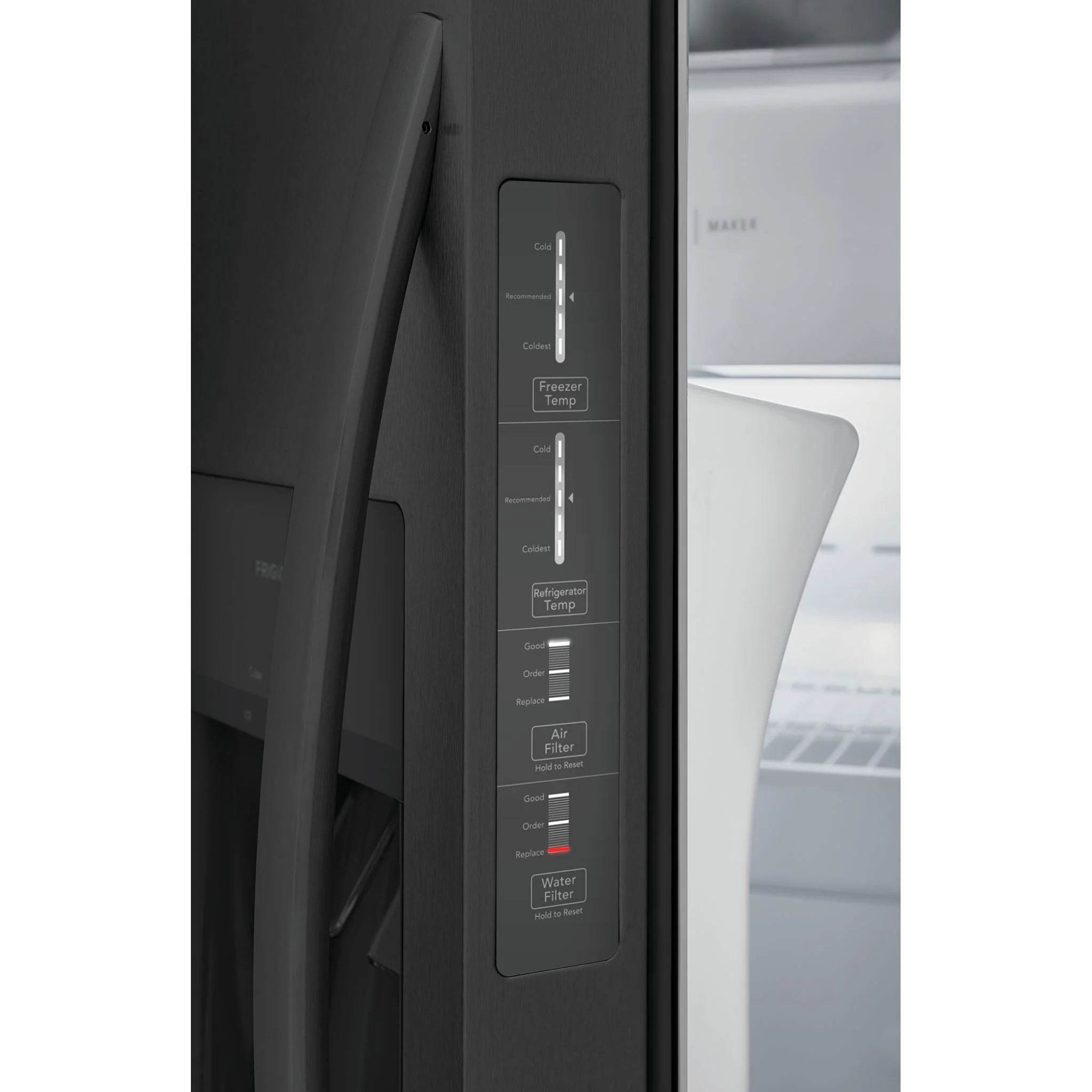 Frigidaire 22 Cu. Ft. 33" Standard Depth Side by Side Refrigerator - Black Stainless ( FRSS2323AD ) - Image 5