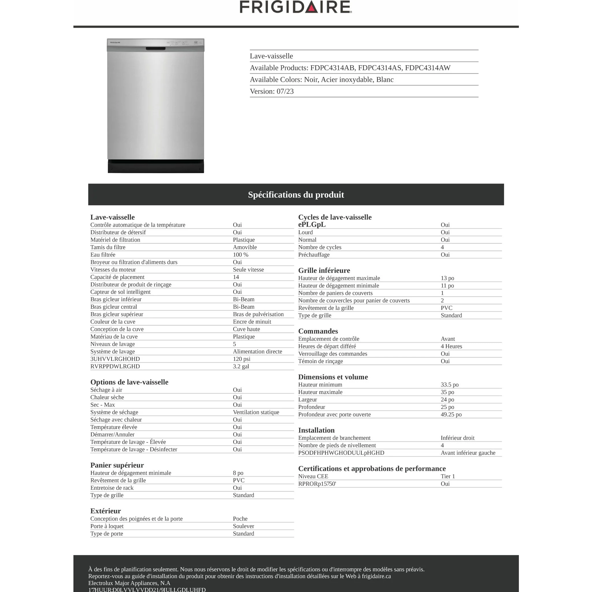 Frigidaire 24" Built-In Dishwasher - Stainless Steel ( FDPC4314AS ) - Image 14