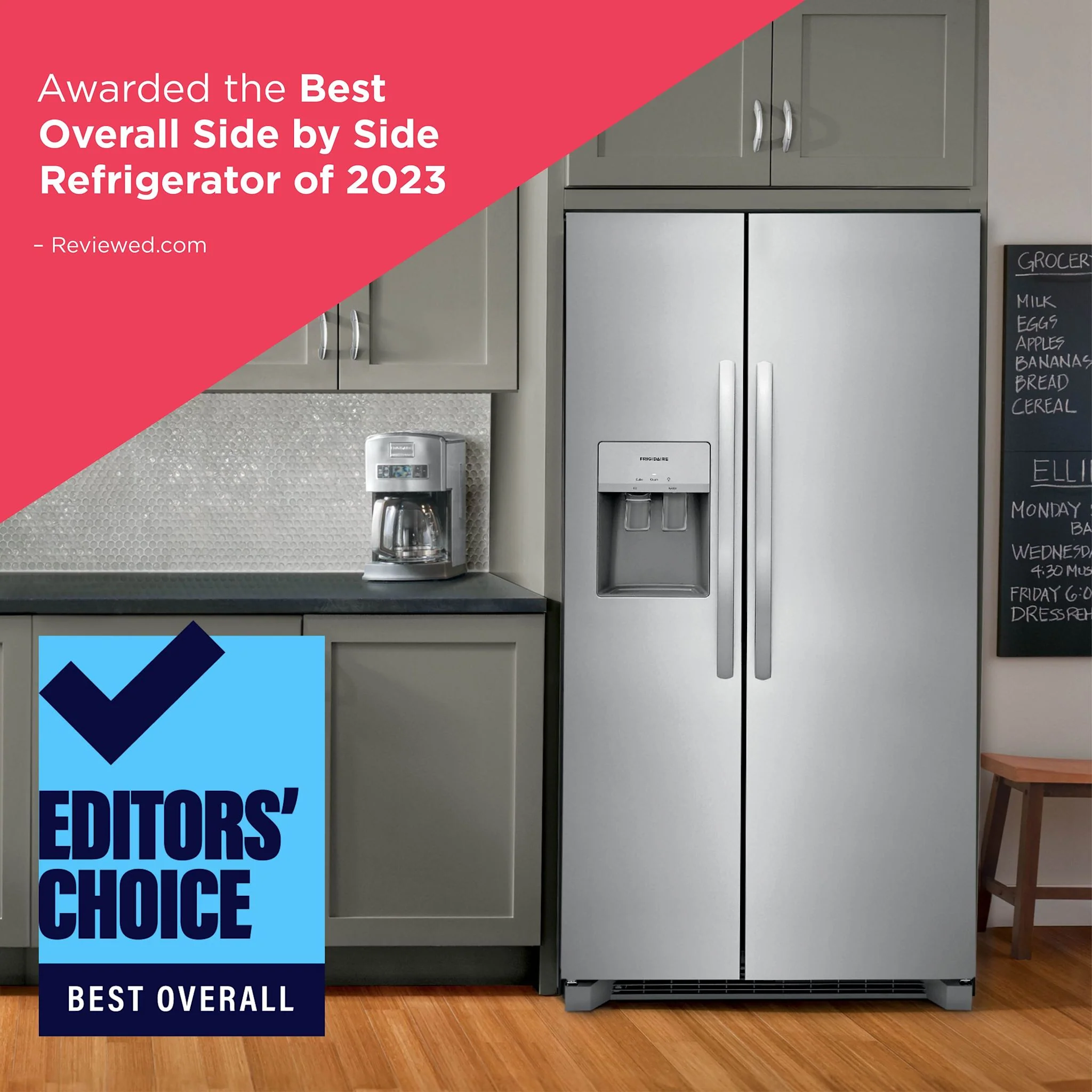 Frigidaire 25.6 Cu. Ft. 36" Standard Depth Side by Side Refrigerator - Stainless Steel (FRSS2623AS) - Image 10
