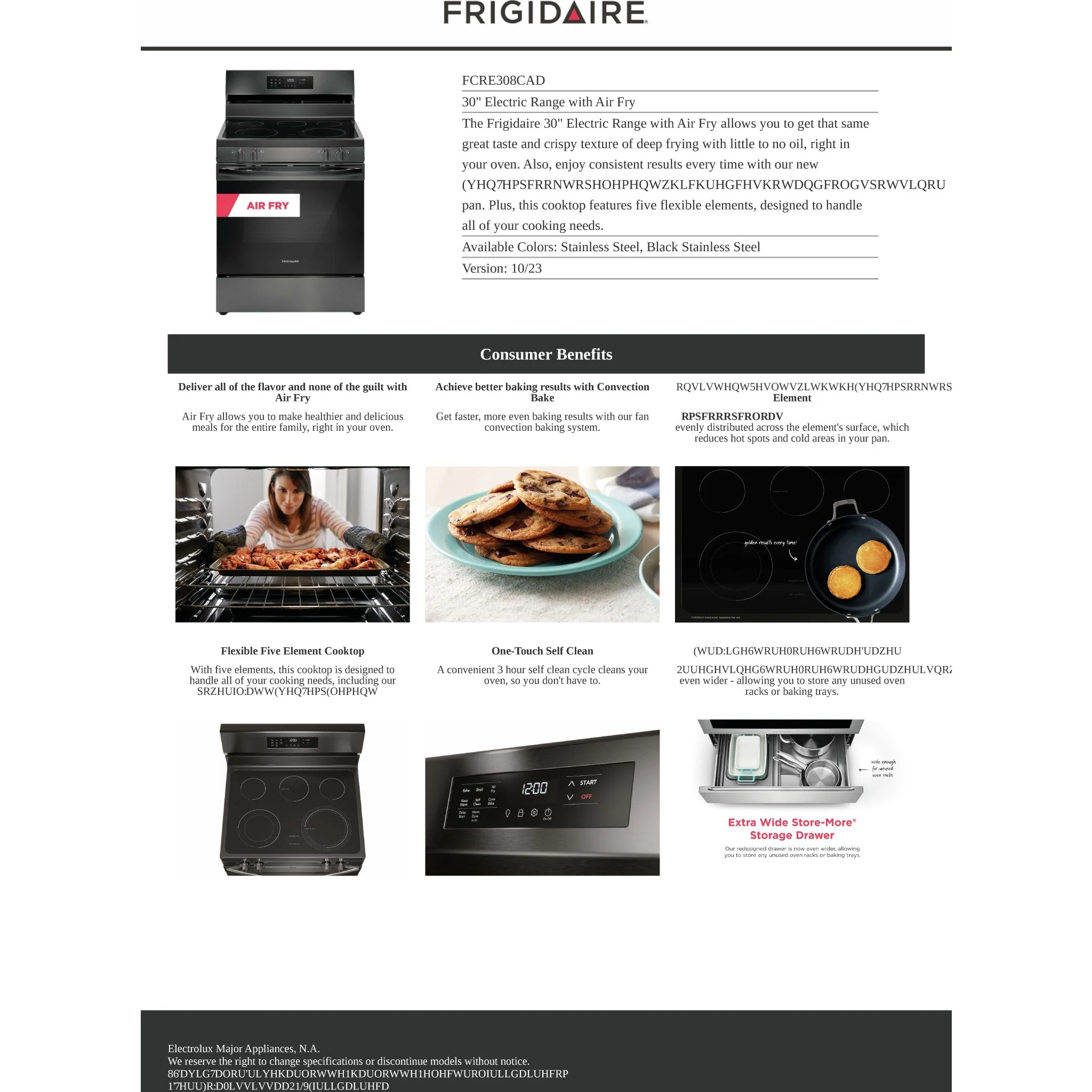 Frigidaire 30" Electric Range with Air Fry - Black Stainless ( FCRE308CAD ) - Image 9