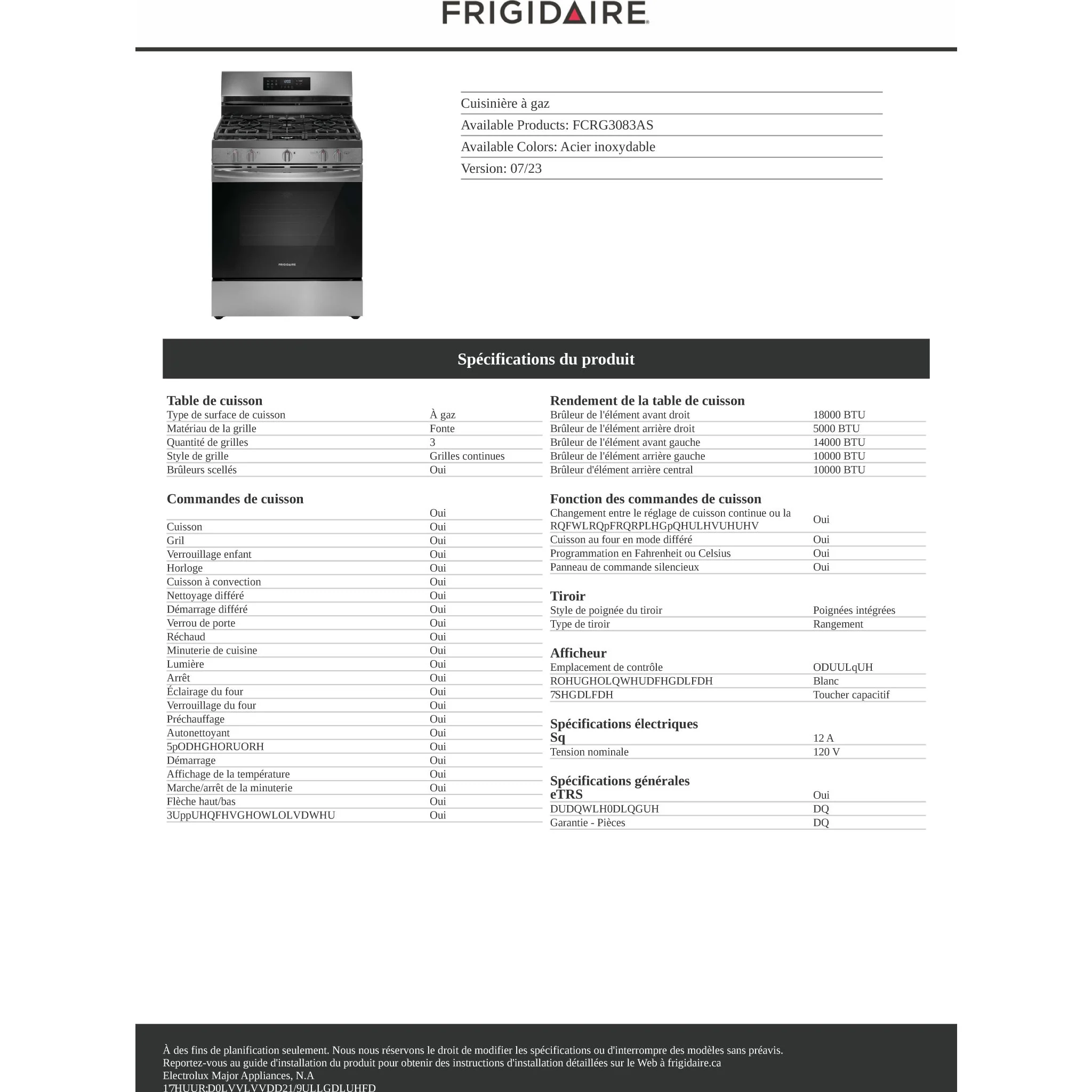 Frigidaire 30" Gas Range with Air Fry - Stainless Steel ( FCRG3083AS ) - Image 10