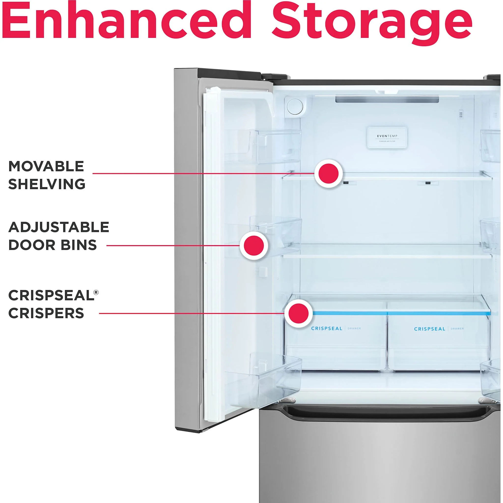 Frigidaire 33-in Counter Depth French-Door with Internal Water and Ice - Stainless Steel (FRFG2033AV) - Image 5