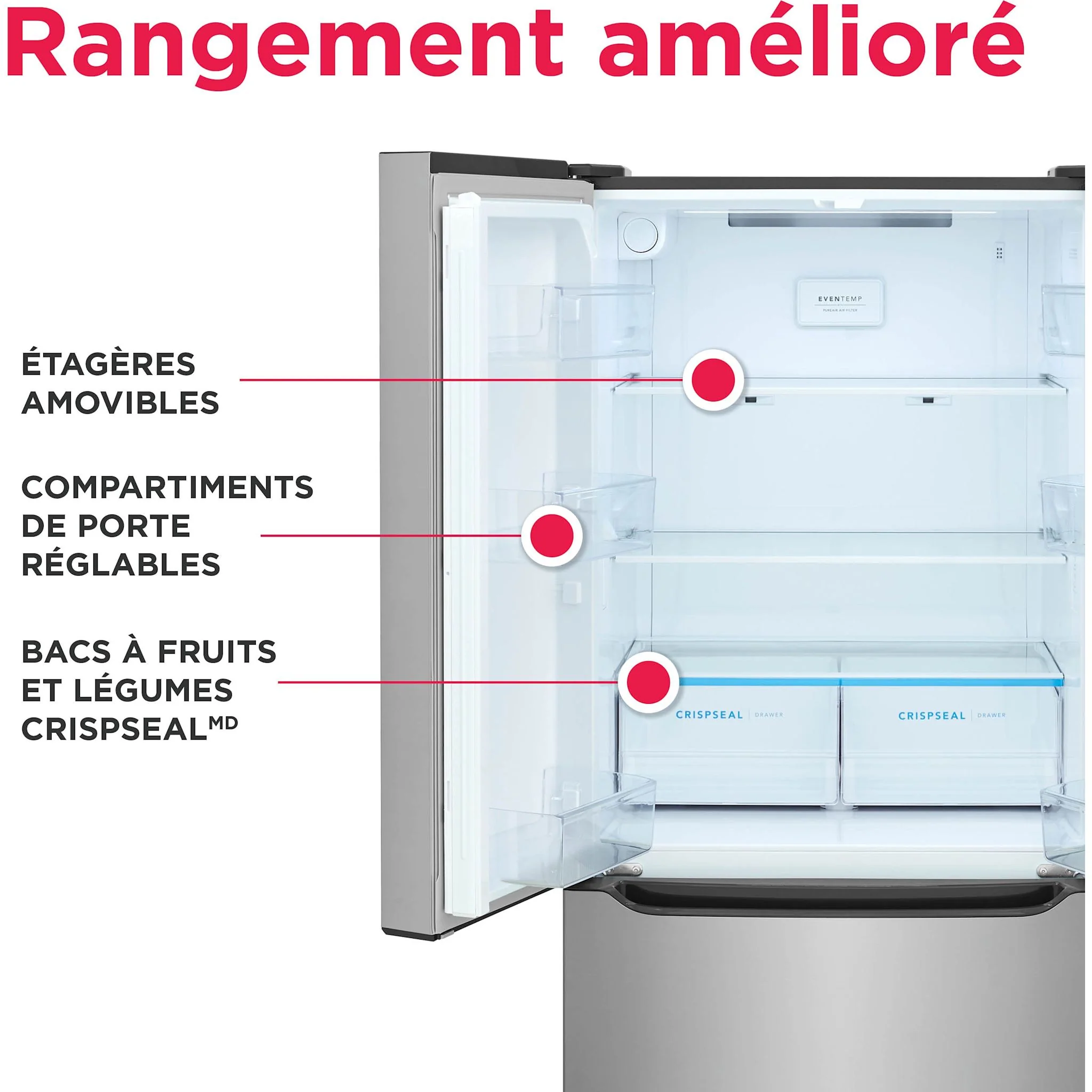 Frigidaire 33-in Counter Depth French-Door with Internal Water and Ice - Stainless Steel (FRFG2033AV) - Image 6