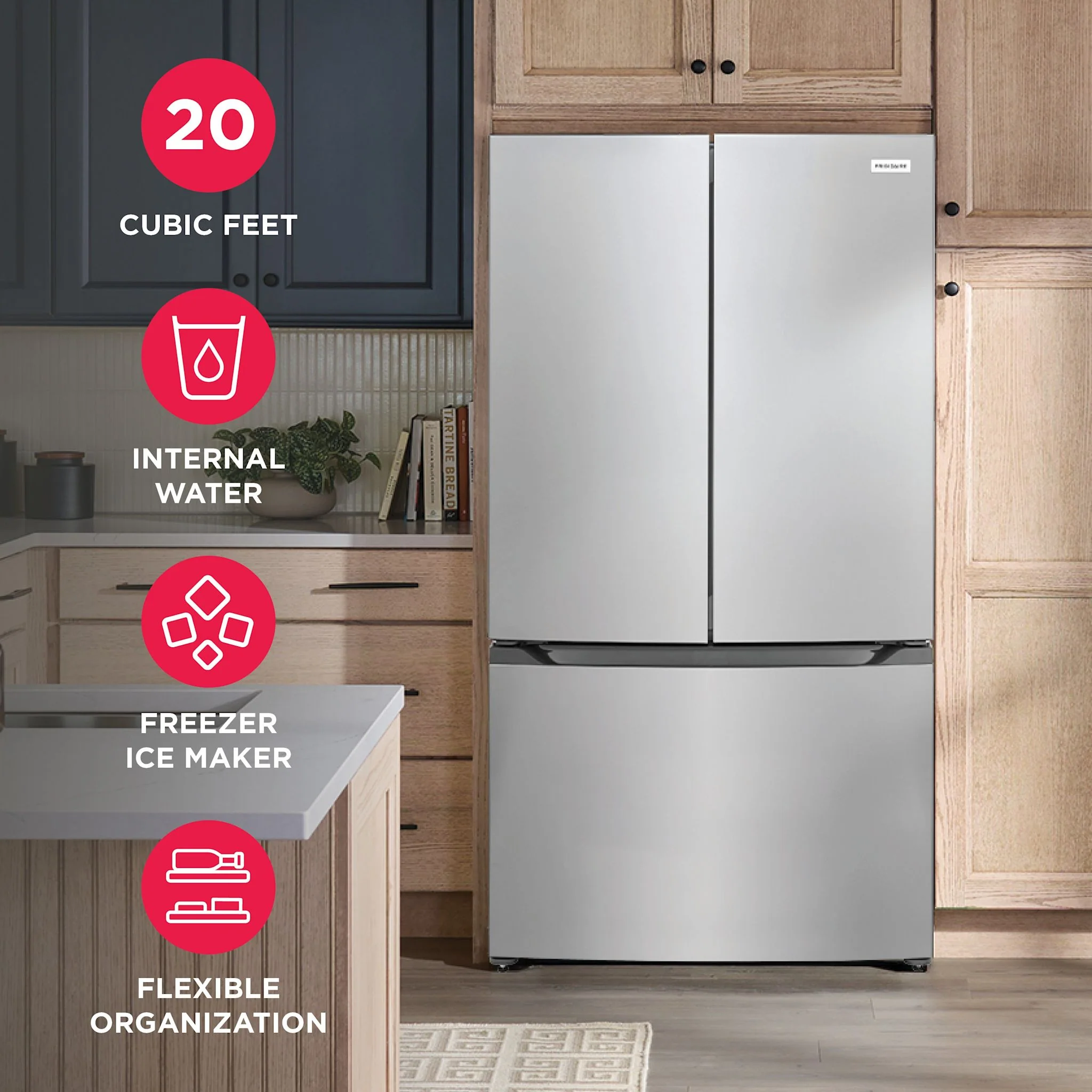 Frigidaire 36" Counter Depth French Door refrigerator with  internal water and ice - Stainless (FRFG2011AV) - Image 8
