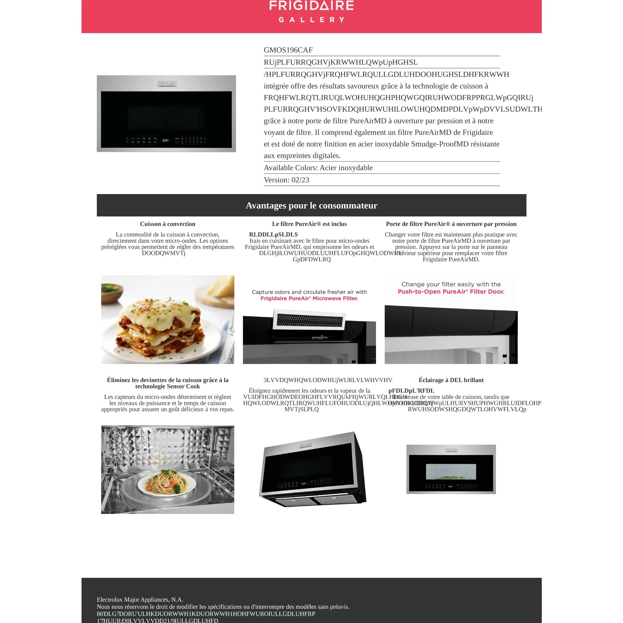 Frigidaire Gallery 1.9 Cu. Ft. Over-the Range Microwave with Convection - Stainless Steel ( GMOS196CAF ) - Image 13