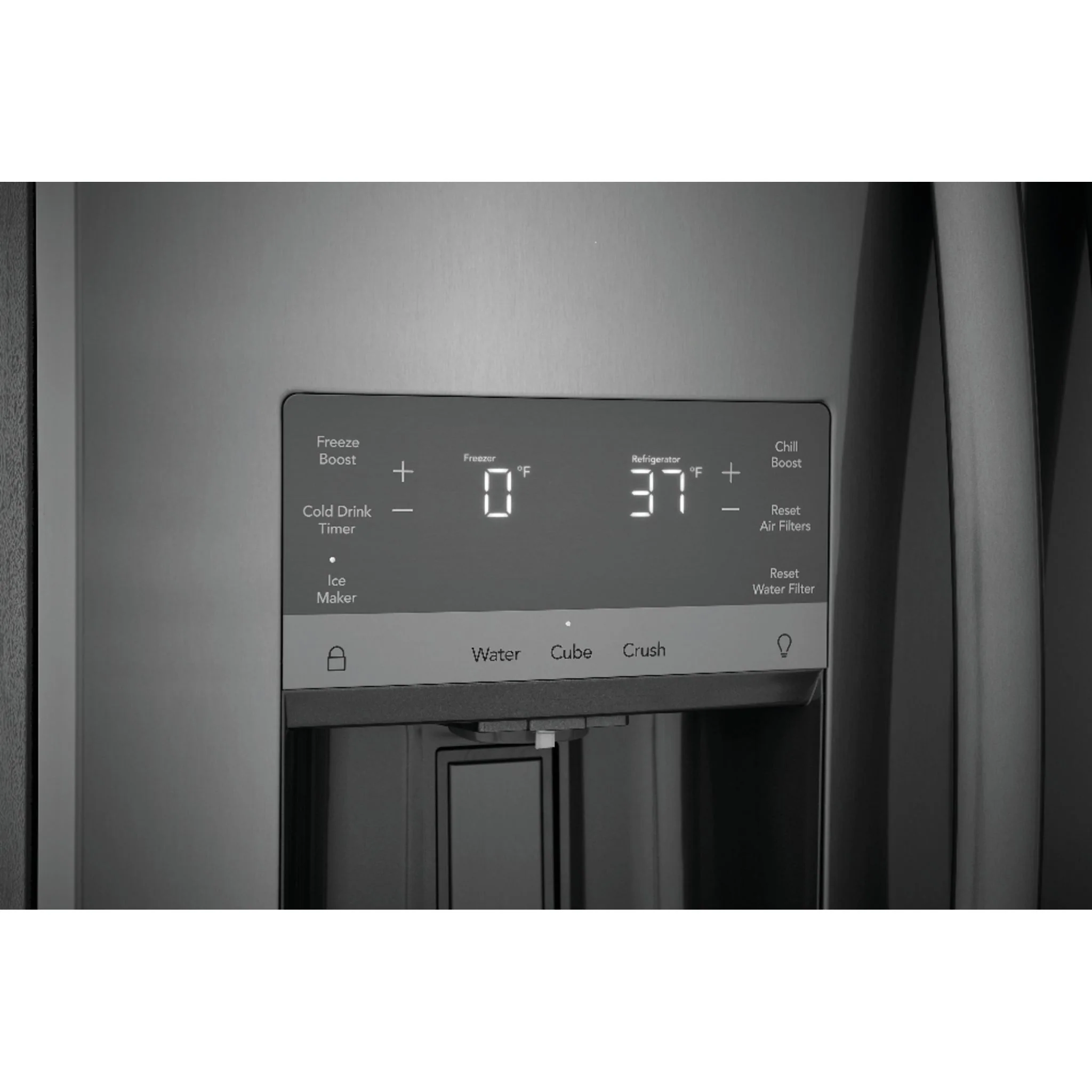 Frigidaire Gallery 22 Cu. Ft. 36" Counter Depth Side by Side Refrigerator - Black Stainless ( GRSC2352AD ) - Image 7