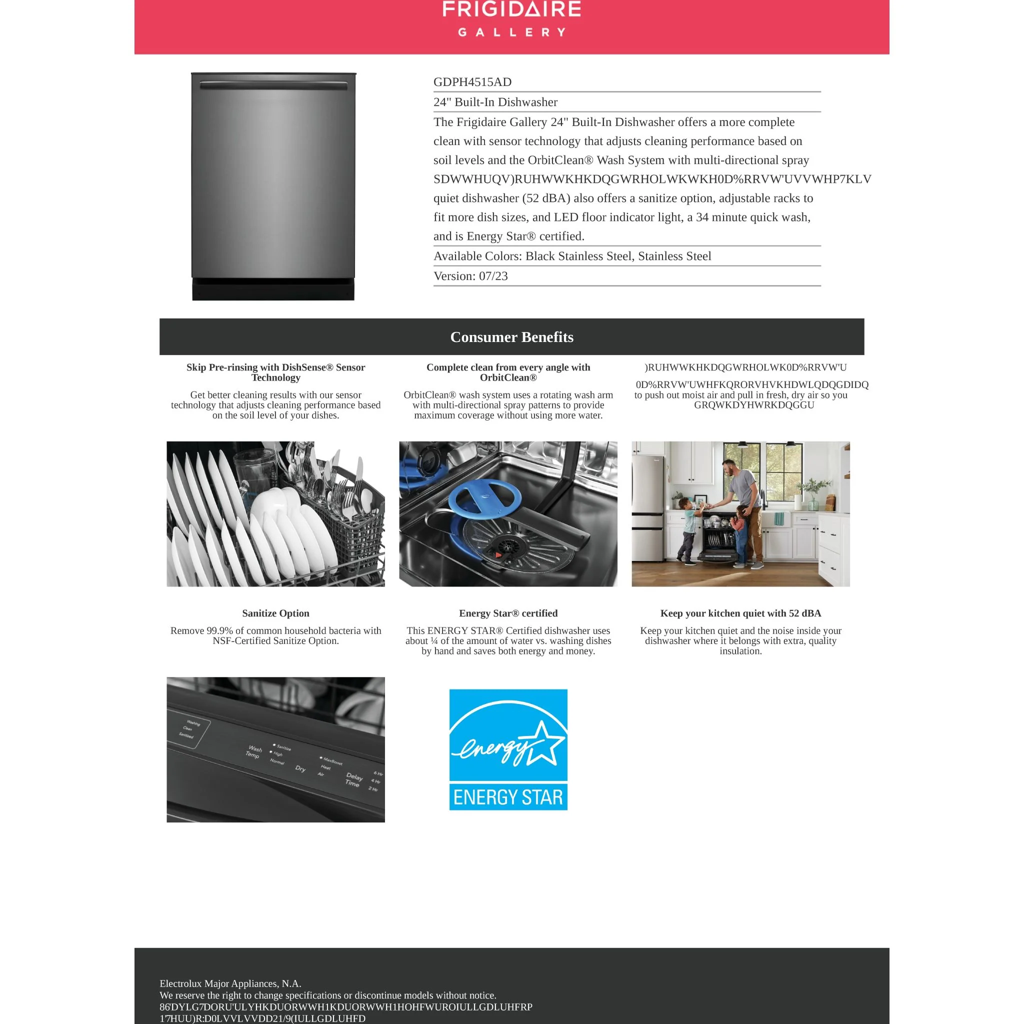 Frigidaire Gallery 24" Built-In Dishwasher - Black Stainless ( GDPH4515AD ) - Image 18