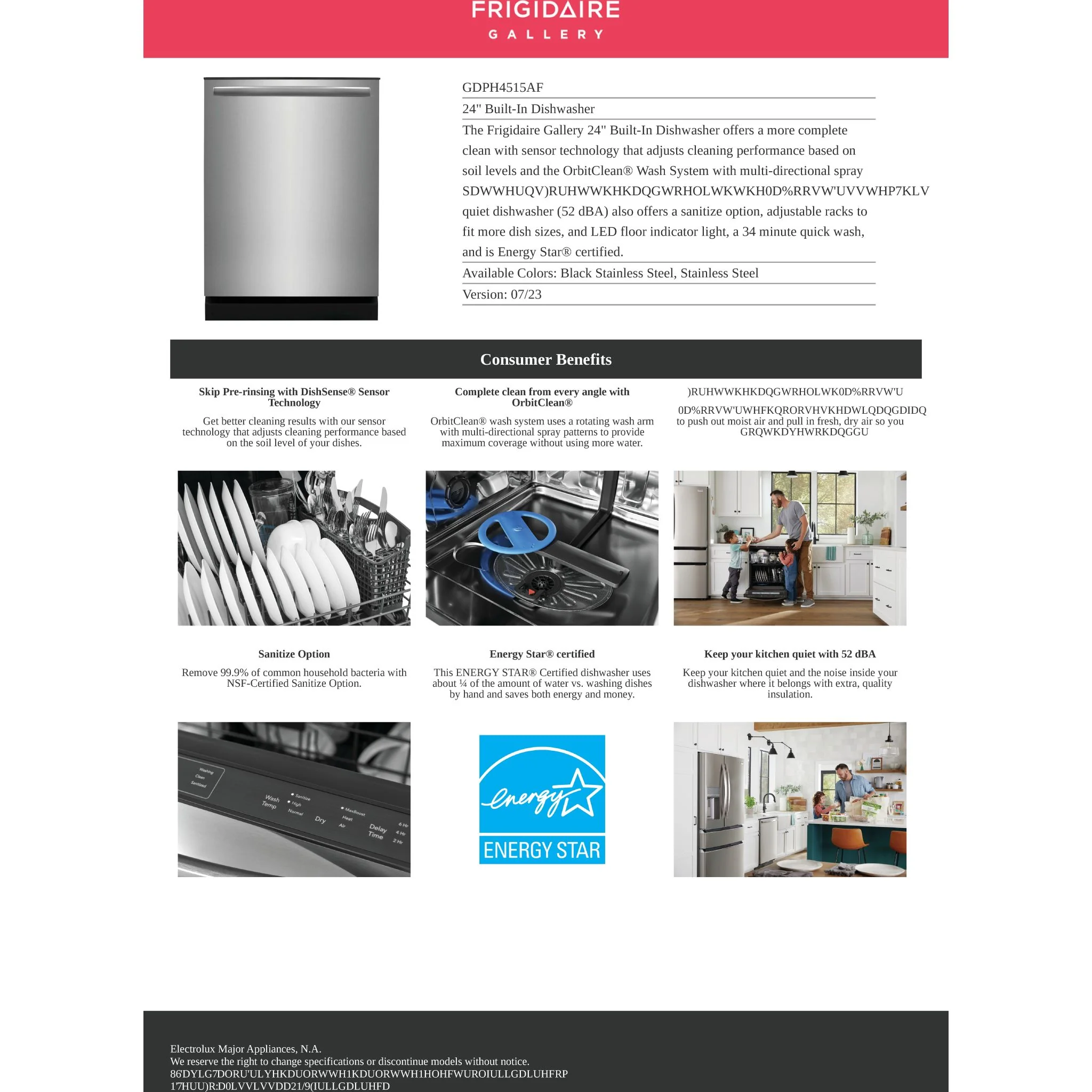 Frigidaire Gallery 24" Built-In Dishwasher - Stainless Steel ( GDPH4515AF ) - Image 18