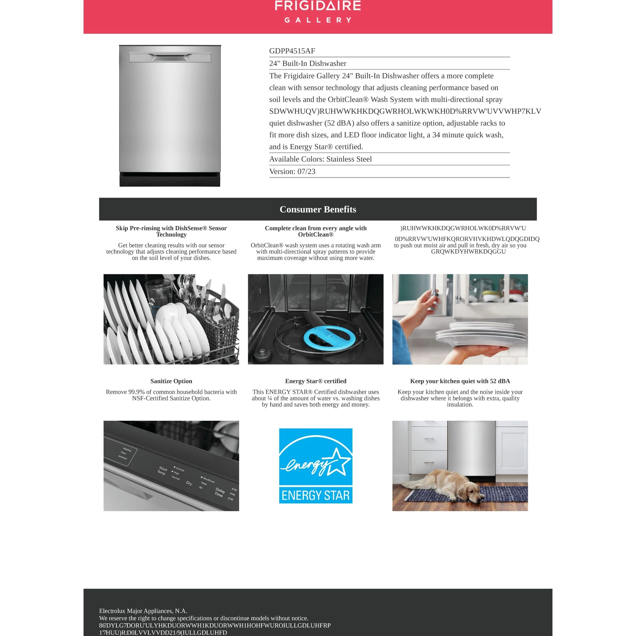 Frigidaire Gallery 24" Built-In Dishwasher - Stainless Steel ( GDPP4515AF ) - Image 20