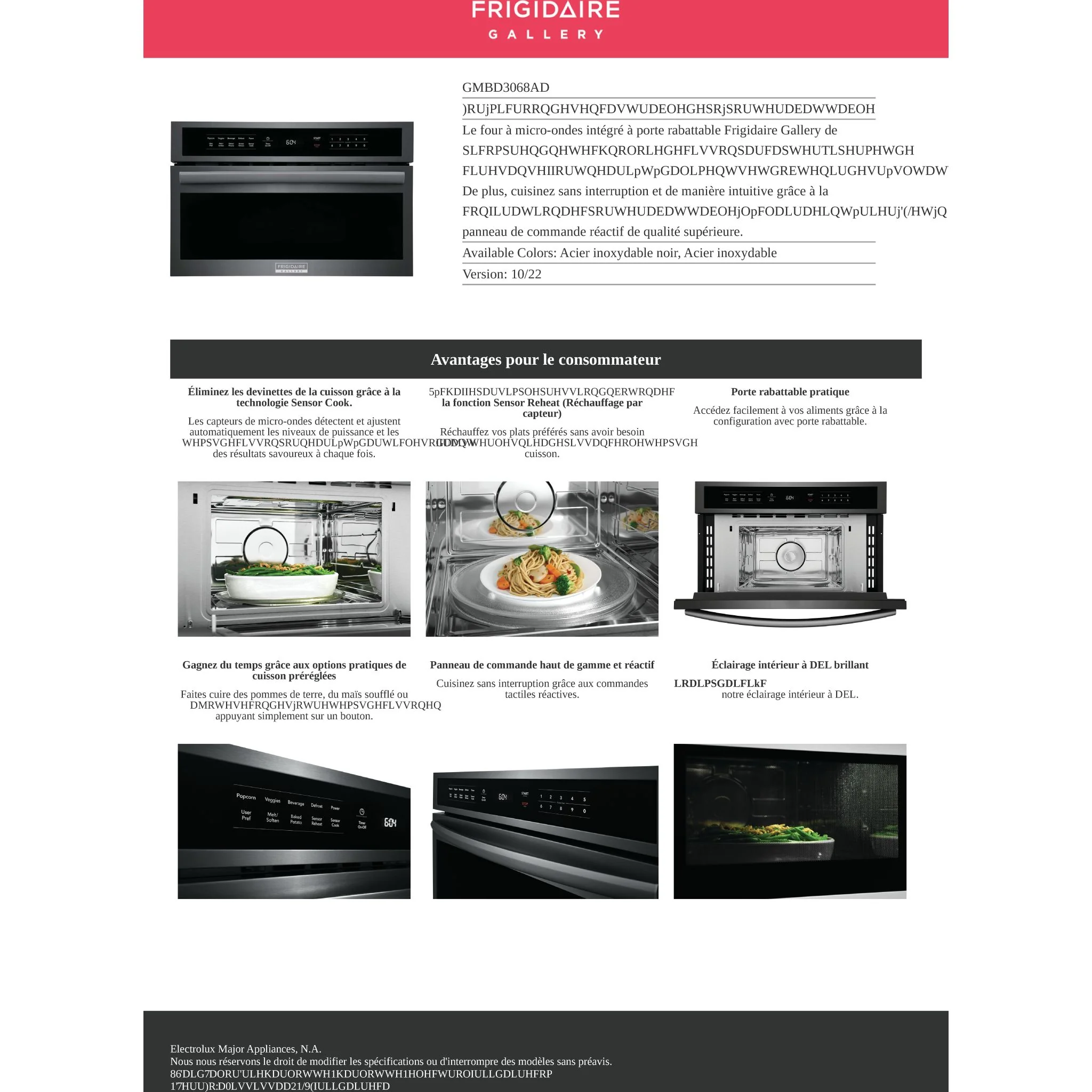 Frigidaire Gallery 30" Built-In Microwave Oven with Drop-Down Door - Black Stainless ( GMBD3068AD ) - Image 15