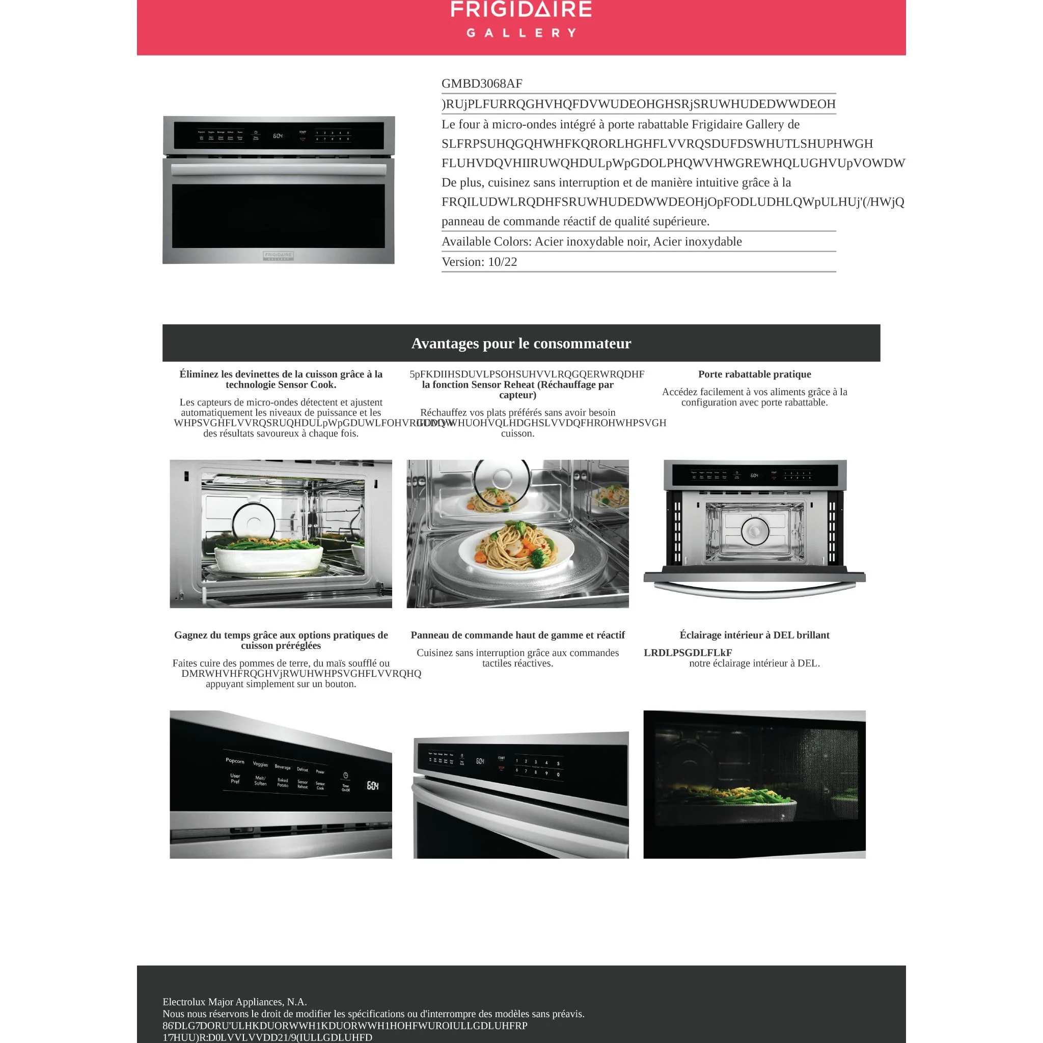 Frigidaire Gallery 30" Built-In Microwave Oven with Drop-Down Door - Stainless Steel ( GMBD3068AF ) - Image 14