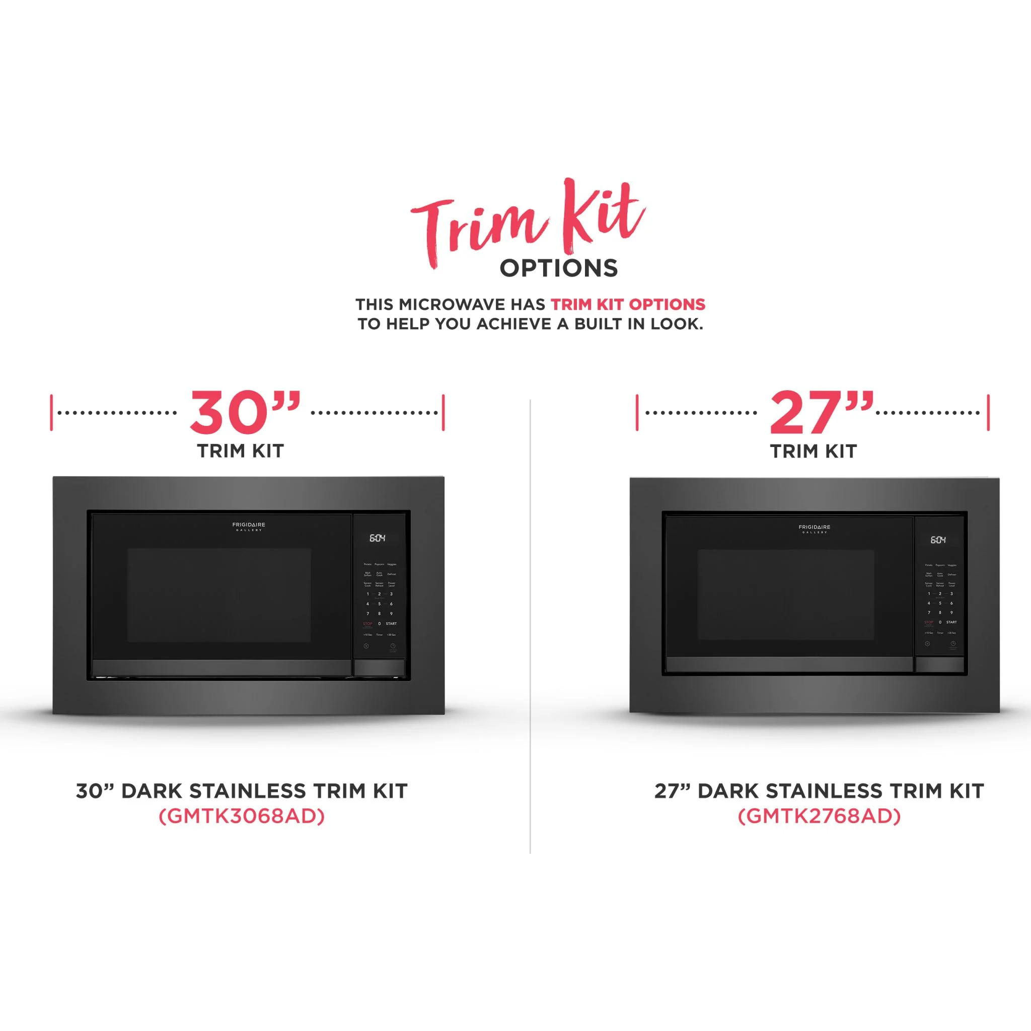 Frigidaire Gallery 30" Dark Stainless-Steel Gallery Microwave Trim Kit - Black Stainless ( GMTK3068AD ) - Image 4