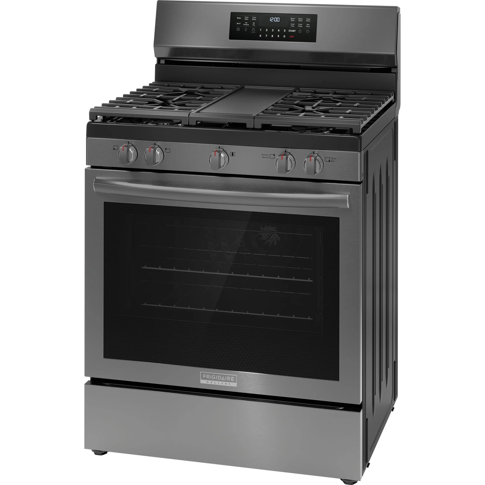 Frigidaire Gallery 30" Rear Control Gas Range with Total Convection - Black Stainless ( GCRG3060BD ) - Image 2