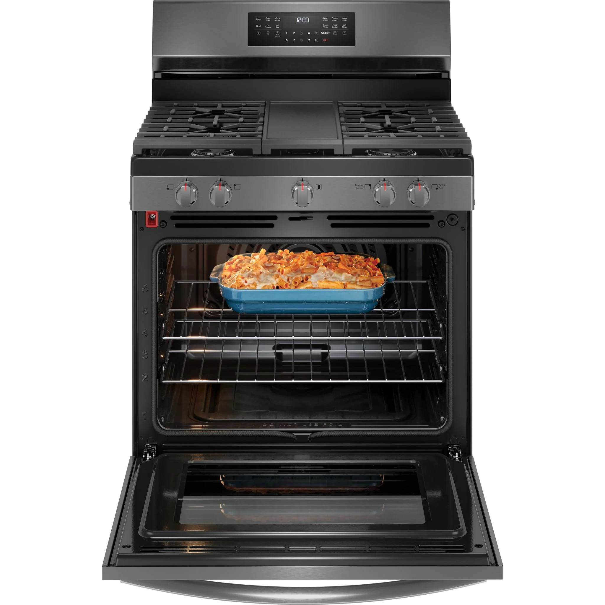 Frigidaire Gallery 30" Rear Control Gas Range with Total Convection - Black Stainless ( GCRG3060BD ) - Image 7