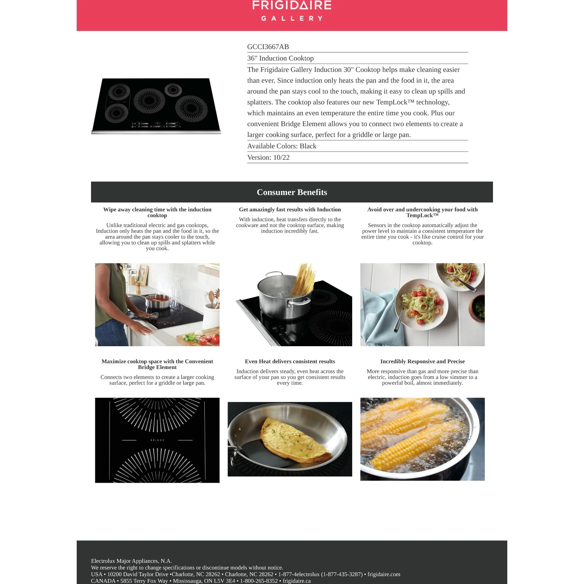 Frigidaire Gallery 36" Induction Cooktop - Black ( GCCI3667AB ) - Image 12