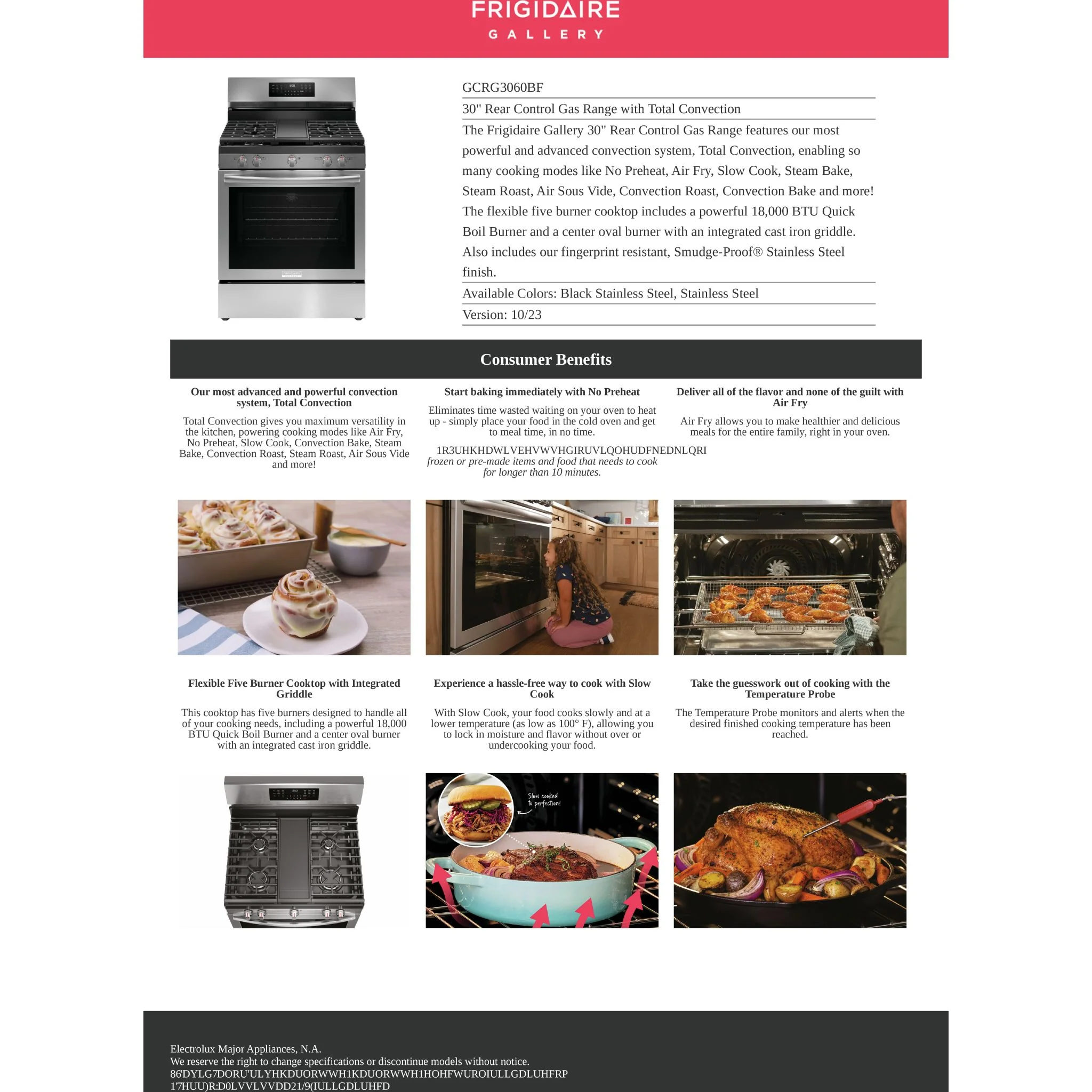 Frigidaire Gallery Gas Range (GCRG3060BF) - Smudgeproof Stainless Steel - Image 10