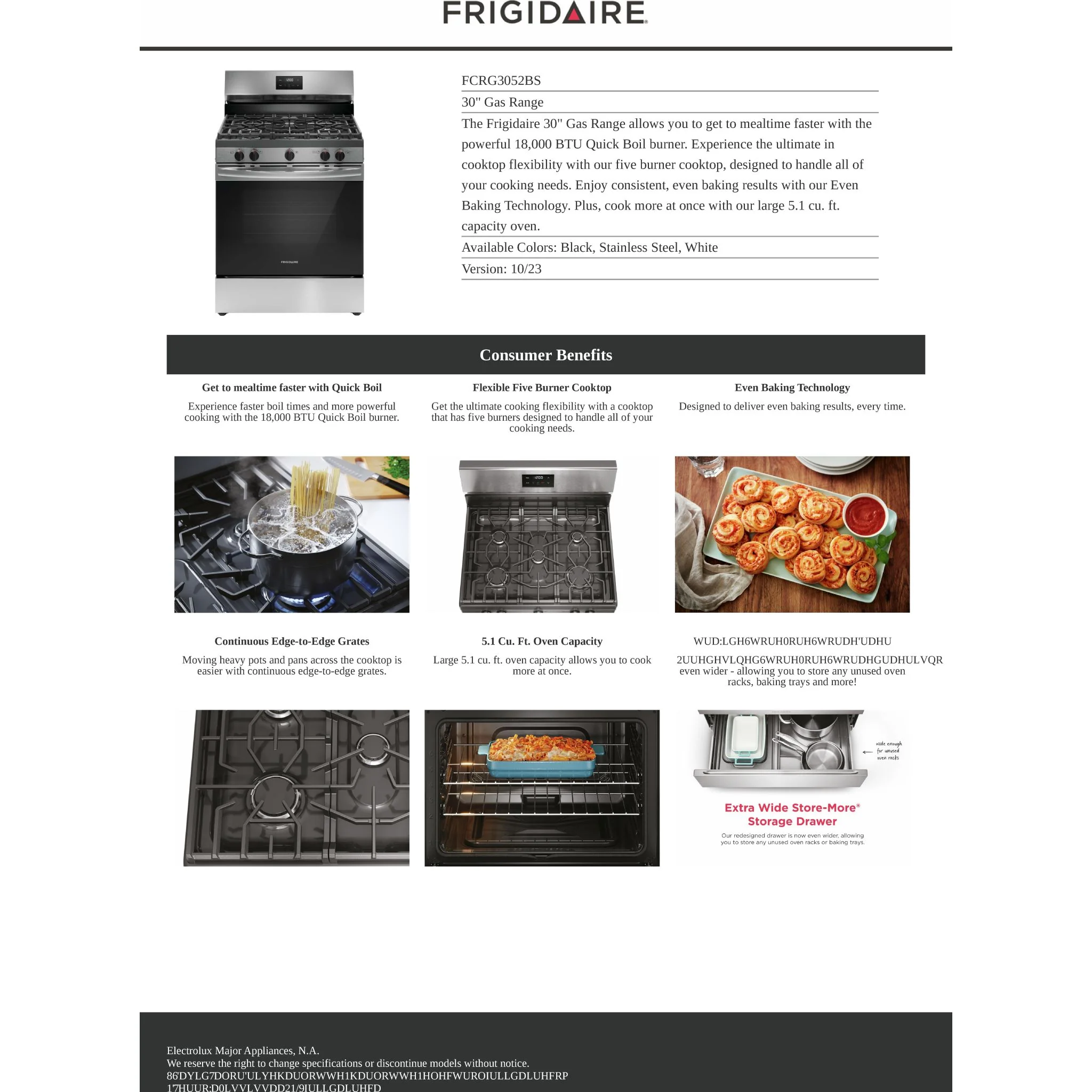 Frigidaire Gas Range (FCRG3052BS) - Stainless Steel - Image 9