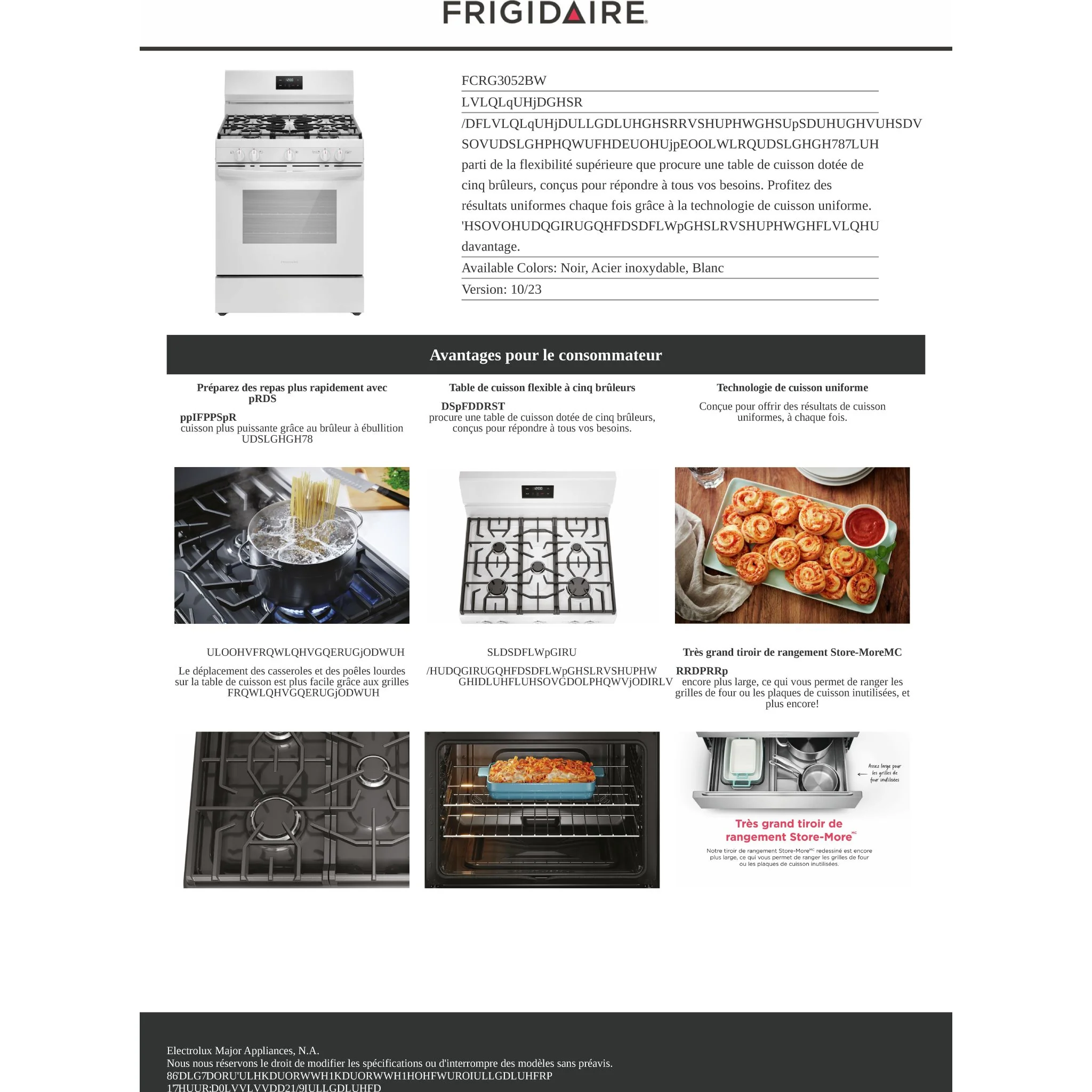Frigidaire Gas Range (FCRG3052BW) - White - Image 11
