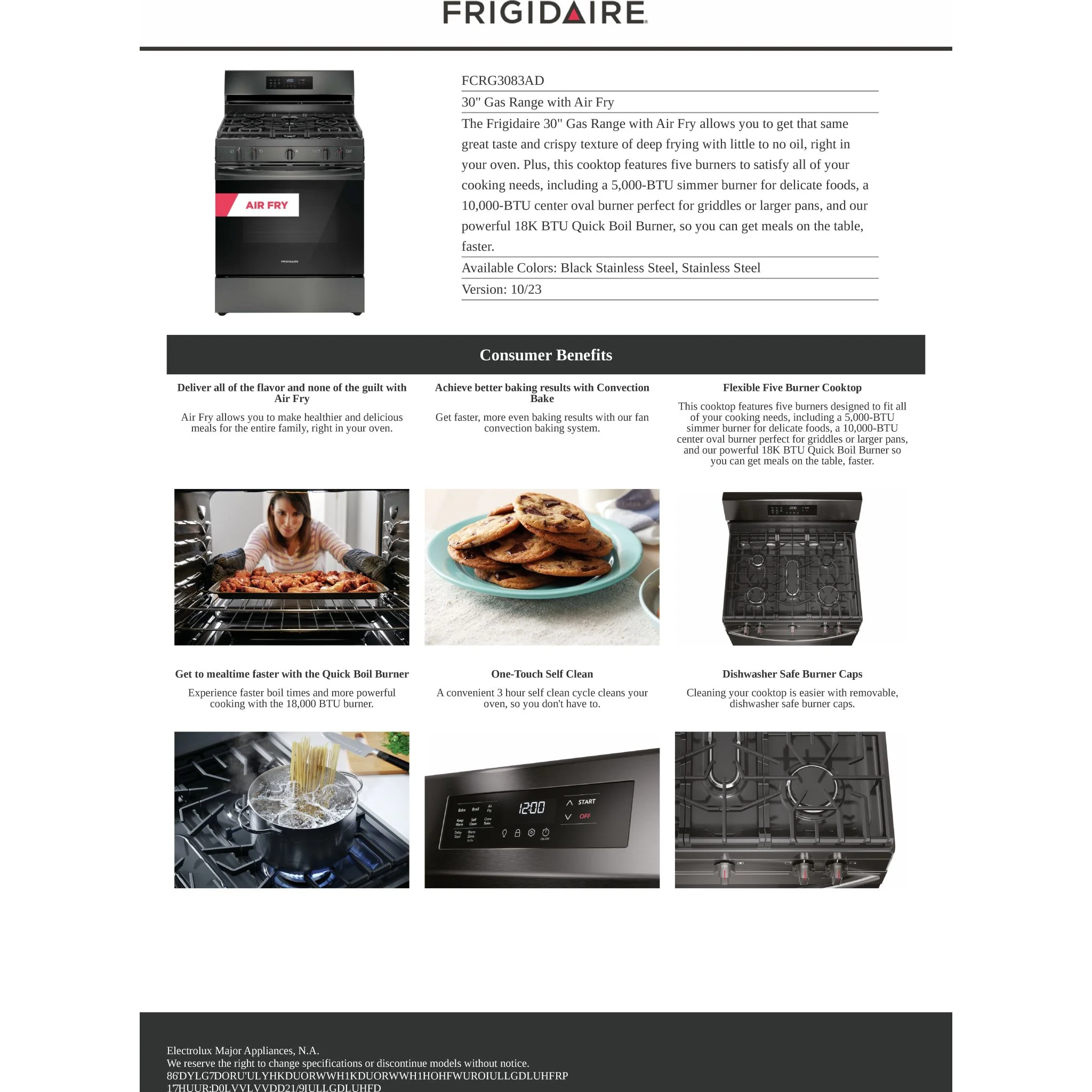 Frigidaire Gas Range (FCRG3083AD) - Black Stainless Steel - Image 9