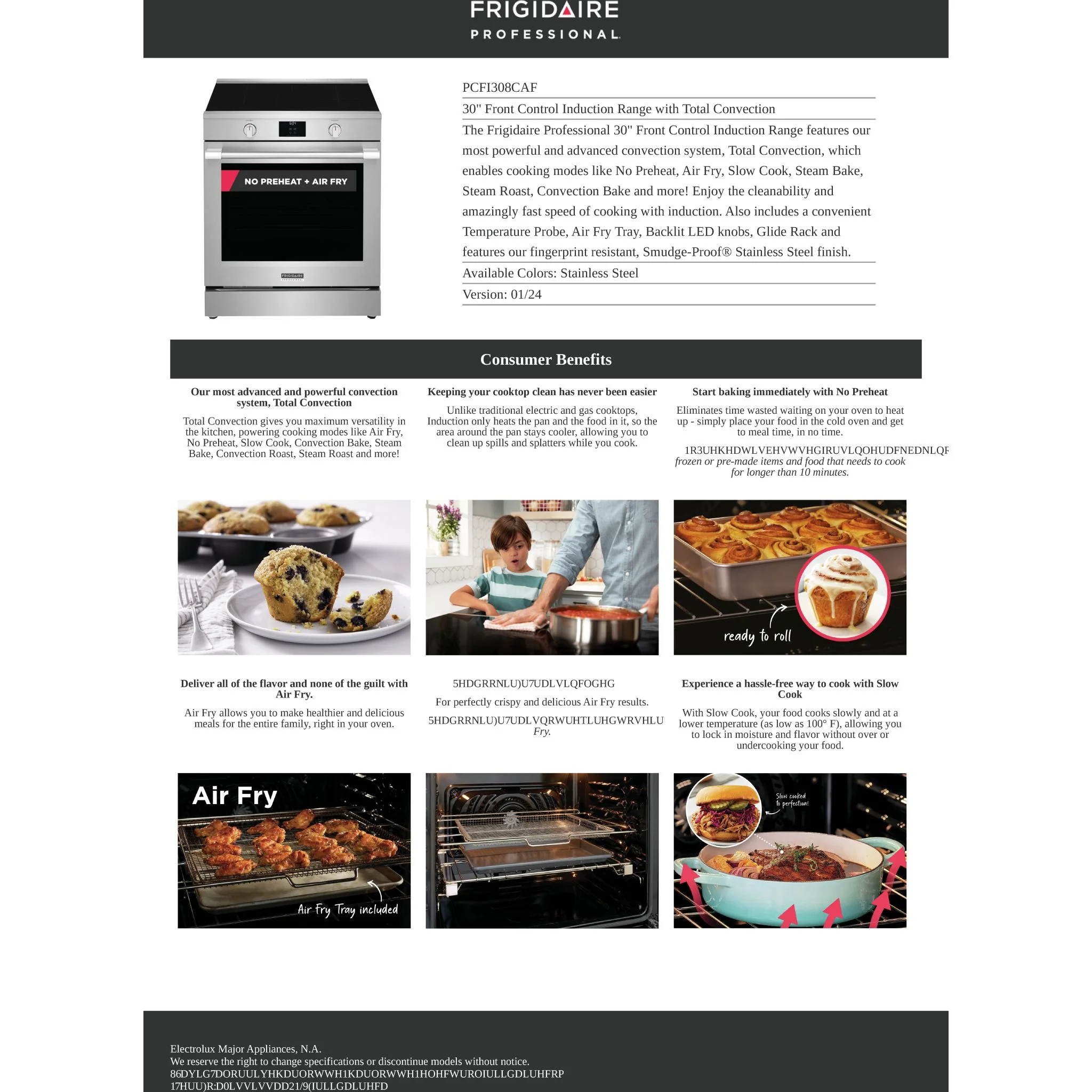 Frigidaire Professional 30" Induction Range with Total Convection - Stainless Steel ( PCFI308CAF ) - Image 18