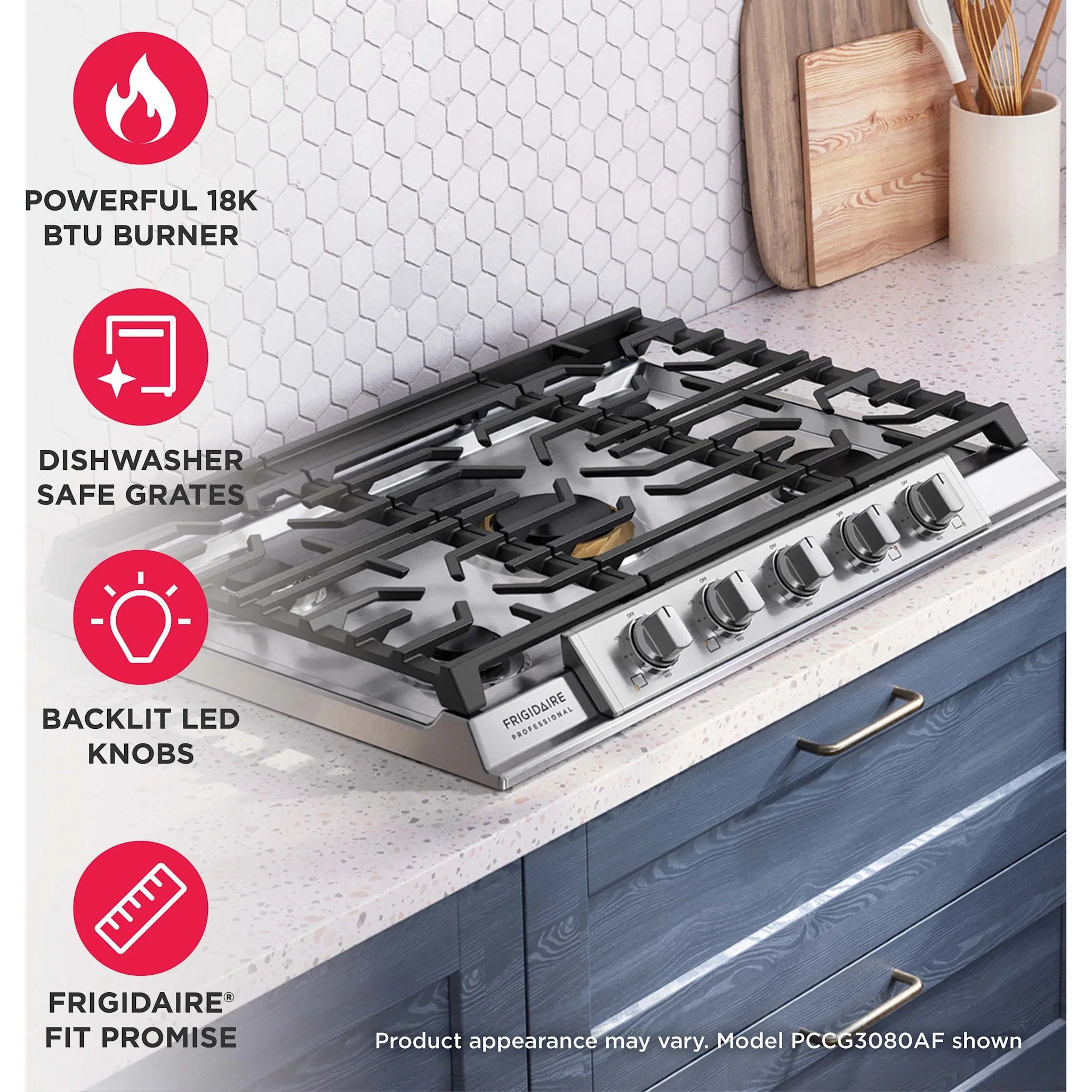 Frigidaire Professional 36" Gas Cooktop - Stainless Steel ( PCCG3680AS ) - Image 8