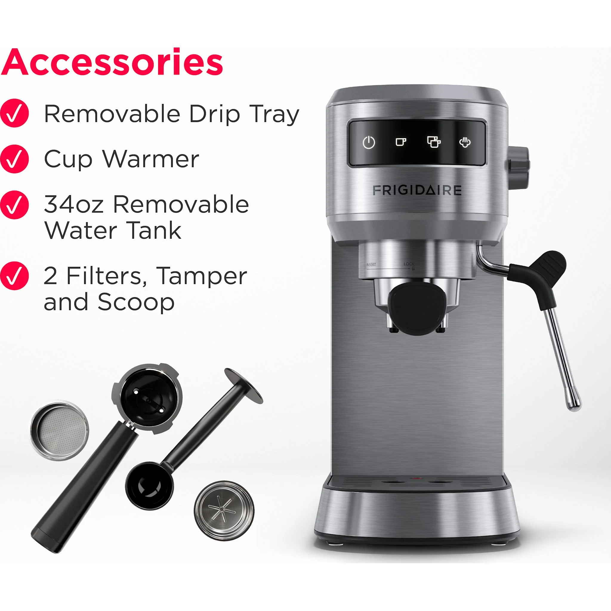 Frigidaire Steam Espresso Maker - Black Stainless ( FREM100SS ) - Image 13