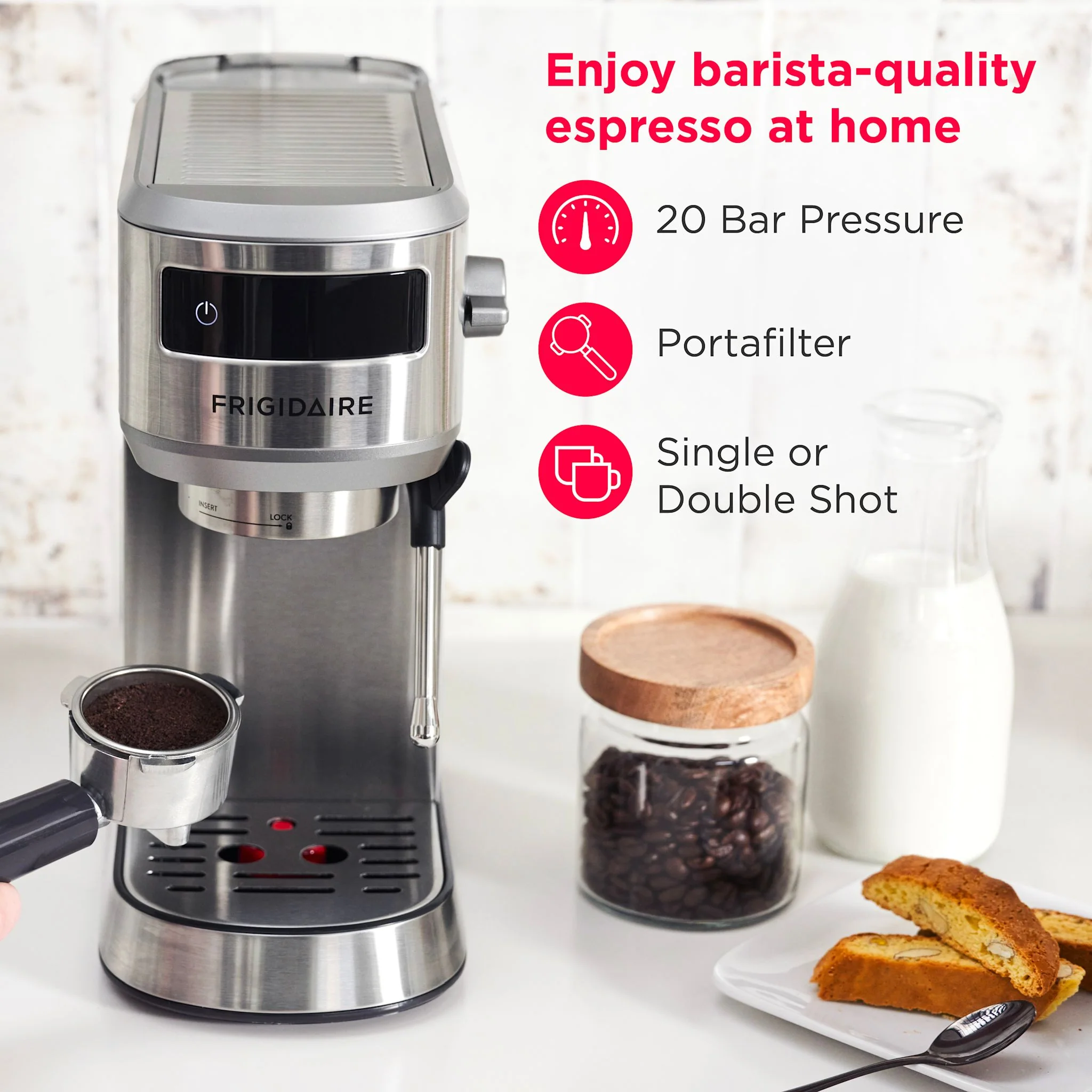 Frigidaire Steam Espresso Maker - Black Stainless ( FREM100SS ) - Image 14