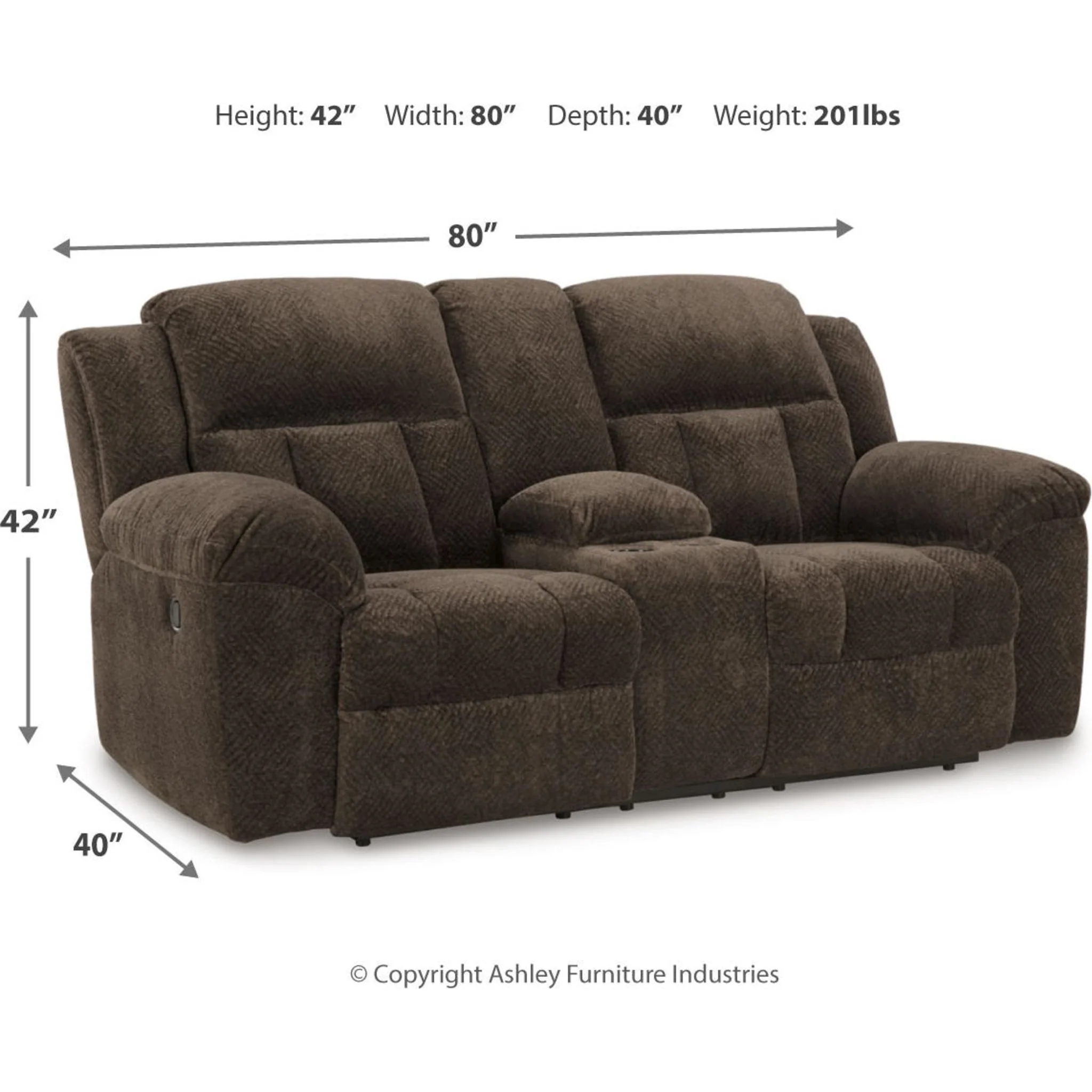 Frohn Reclining Loveseat with Console - Image 3