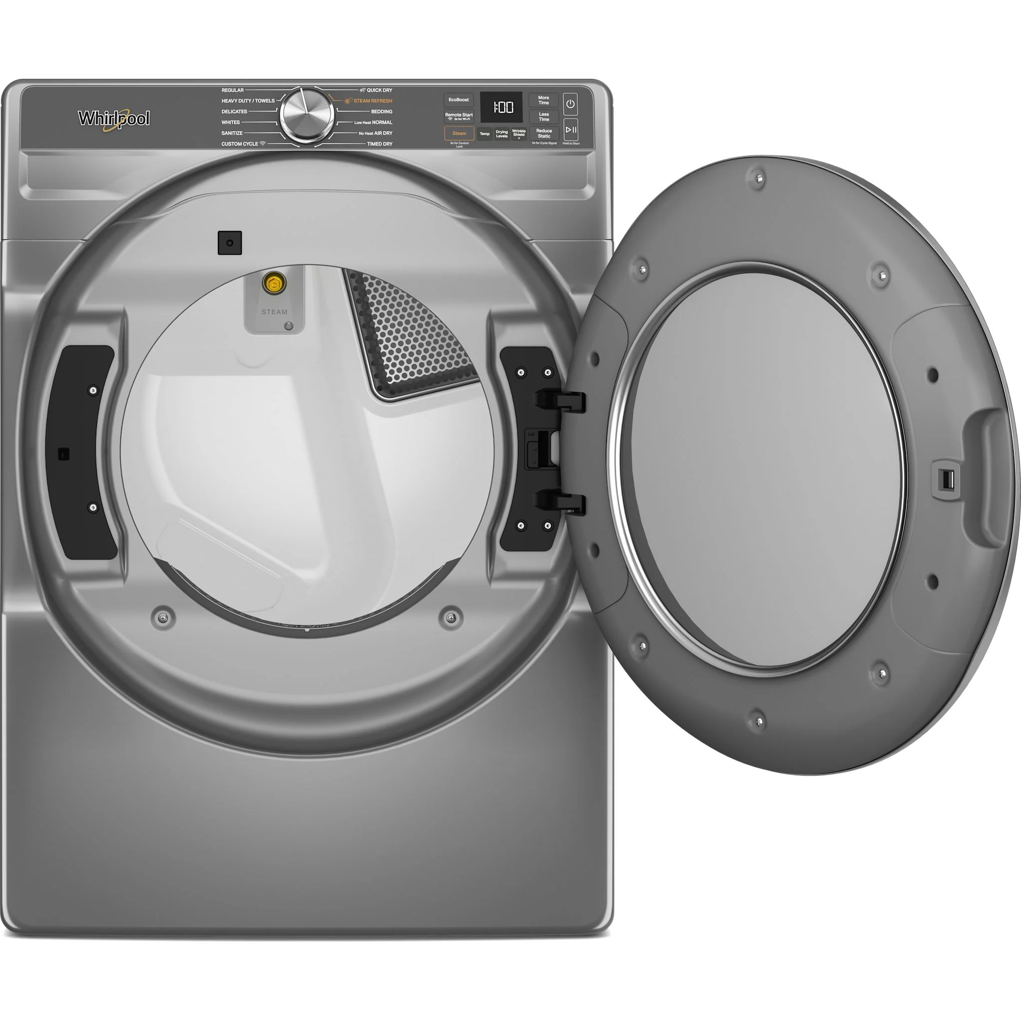 Whirlpool 7.4 cu. ft. Smart Front Load ENERGY STAR Electric Dryer with Steam Capabilities -Radiant Silver (YWED6720RR) - Image 4