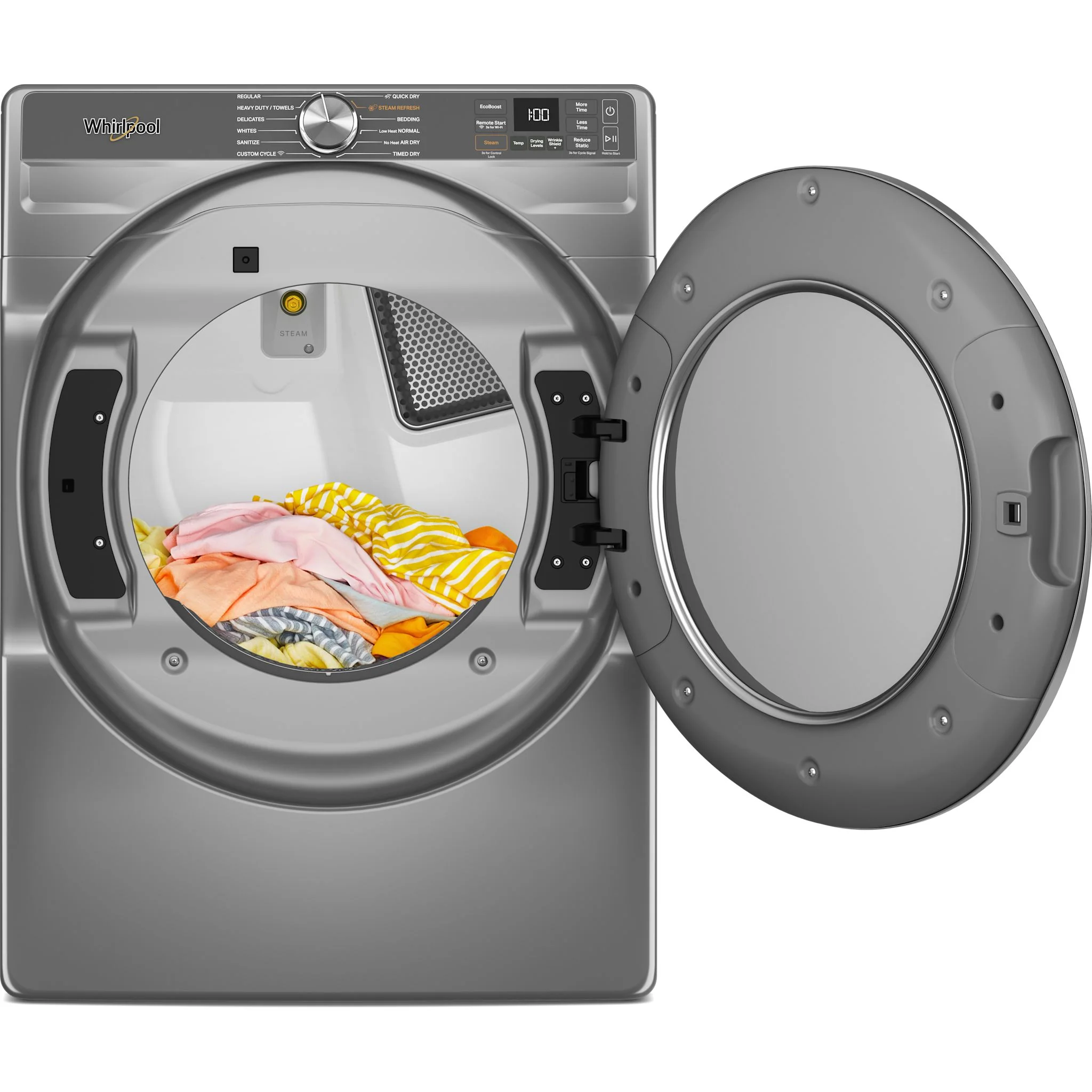 Whirlpool 7.4 cu. ft. Smart Front Load ENERGY STAR Electric Dryer with Steam Capabilities -Radiant Silver (YWED6720RR) - Image 6
