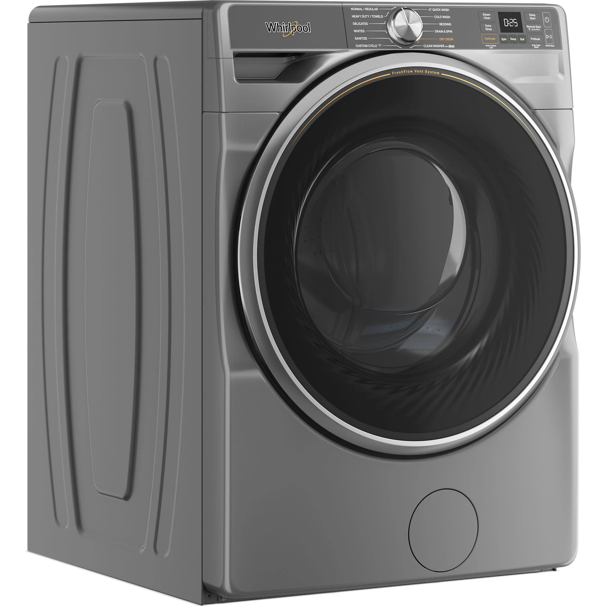 Whirlpool 5.8 cu. ft. Smart Front Load ENERGY STAR Certified Washer with FreshFlowVent System and AI Intelligent Wash -Radiant Silver (WFW6720RR) - Image 3