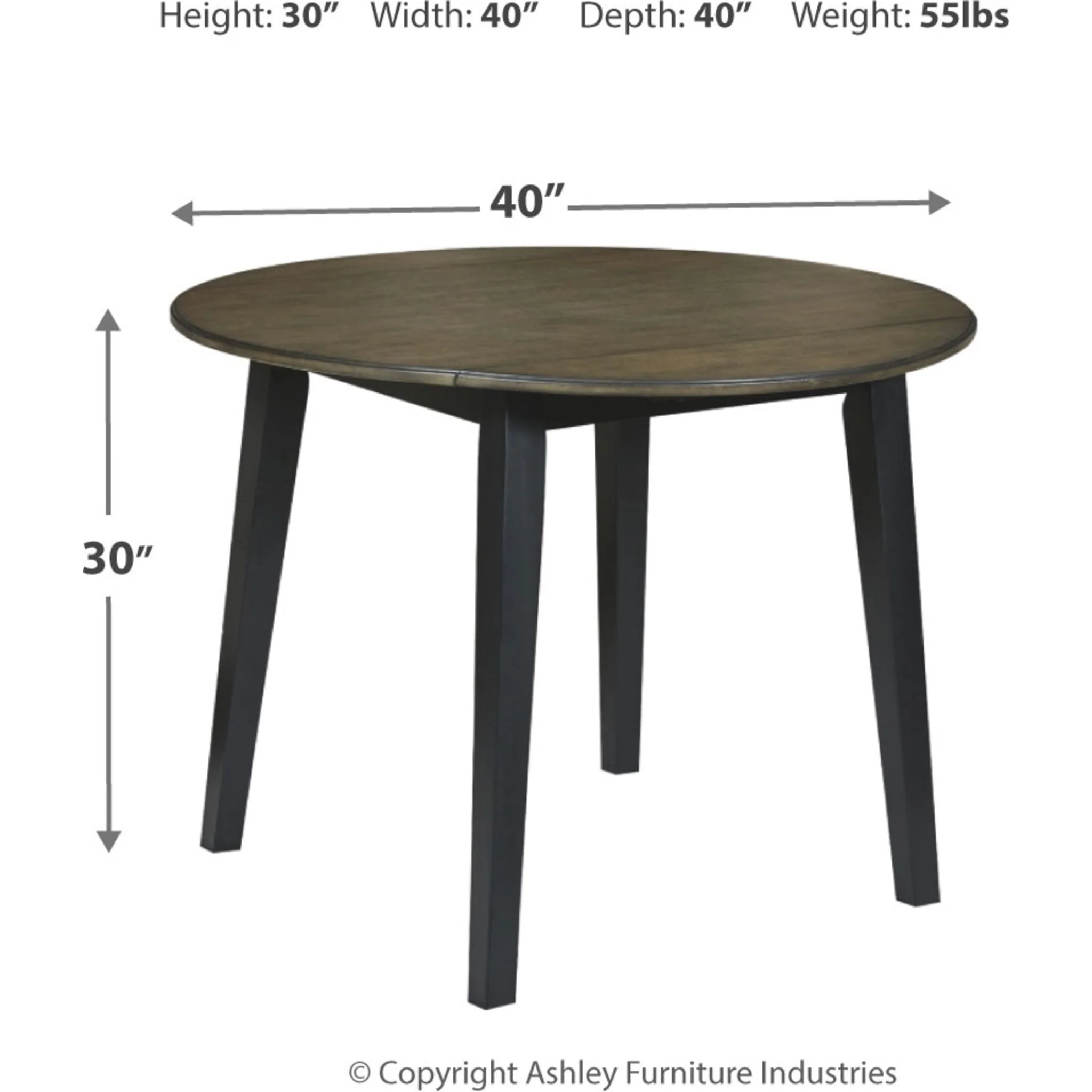 Froshburg Round Drop Leaf Table - Image 4