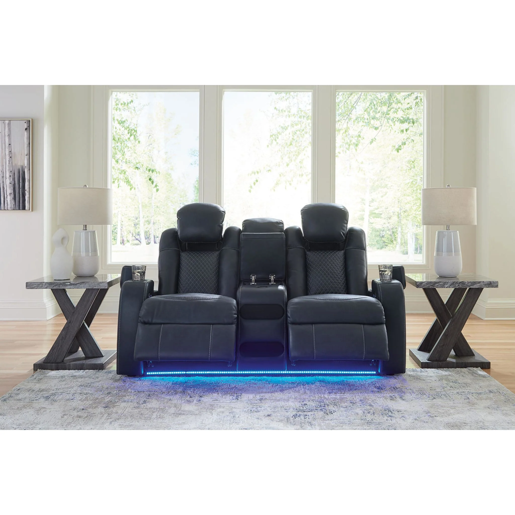 Fyne-Dyme Power Reclining Loveseat with Console - Image 11