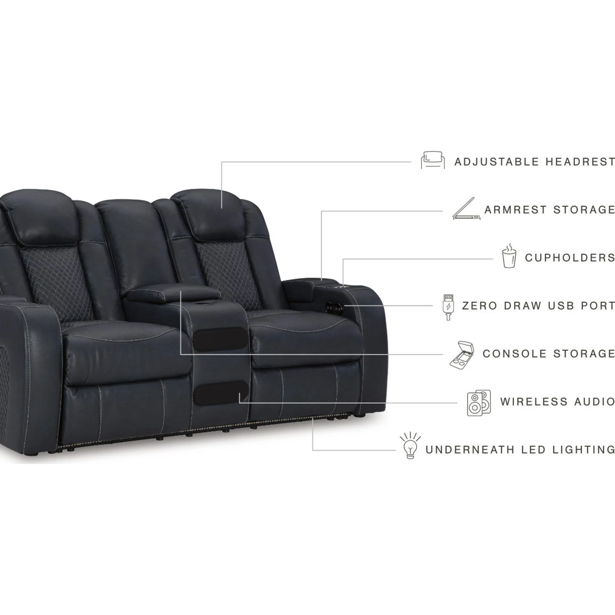 Fyne-Dyme Power Reclining Loveseat with Console - Image 16
