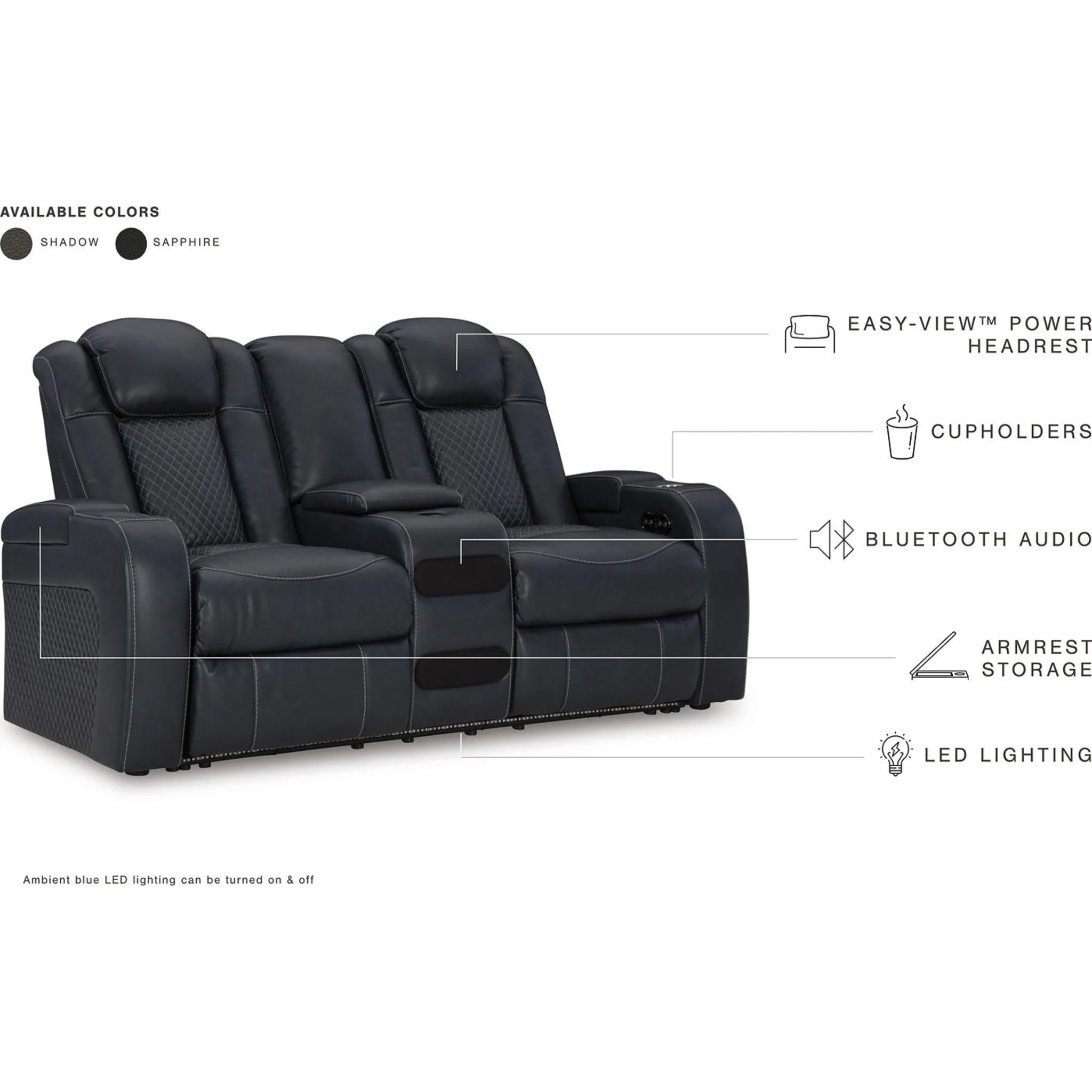 Fyne-Dyme Power Reclining Loveseat with Console - Image 17