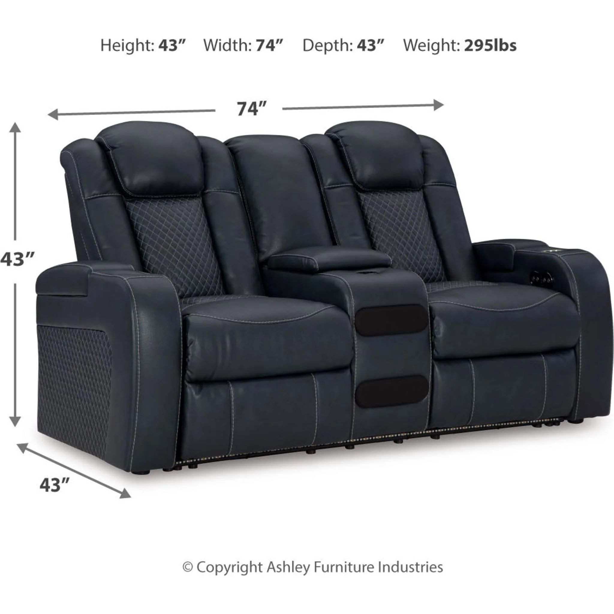 Fyne-Dyme Power Reclining Loveseat with Console - Image 4