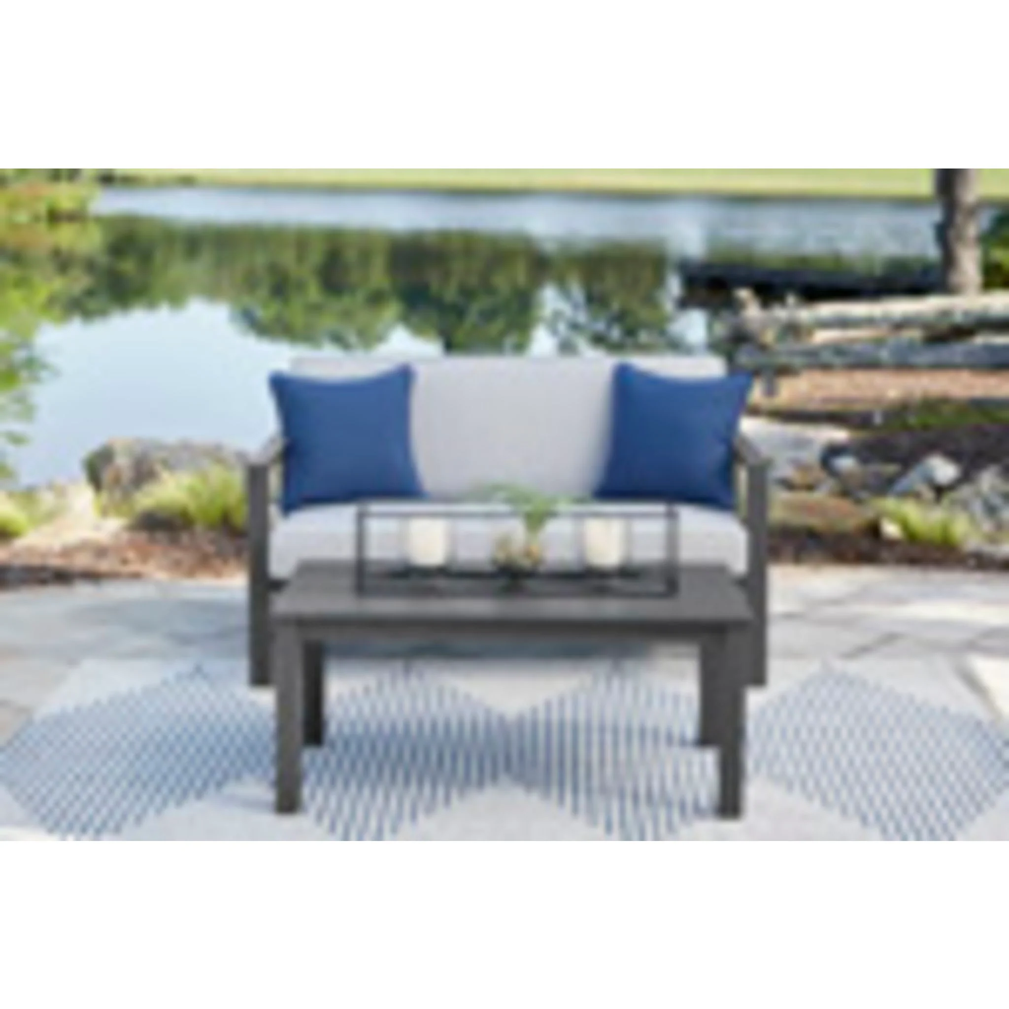 Outdoor Fynnegan Loveseat with Table - Image 4
