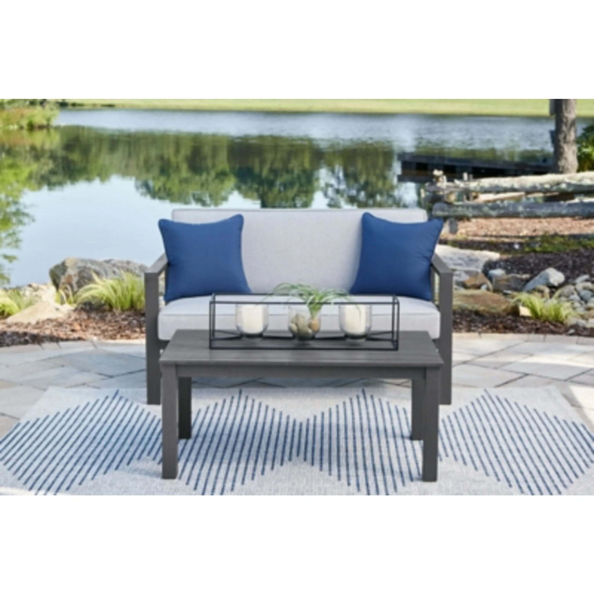 Outdoor Fynnegan Loveseat with Table - Image 7